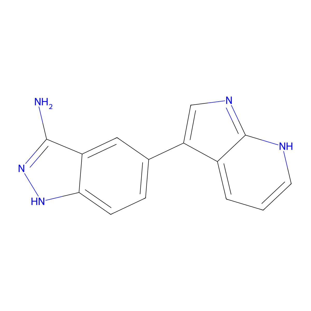 5-(1H-pyrrolo[2,3-b]pyridin-3-yl)-1H-indazol-3-amine molecular structure, CAS 2020360-37-4