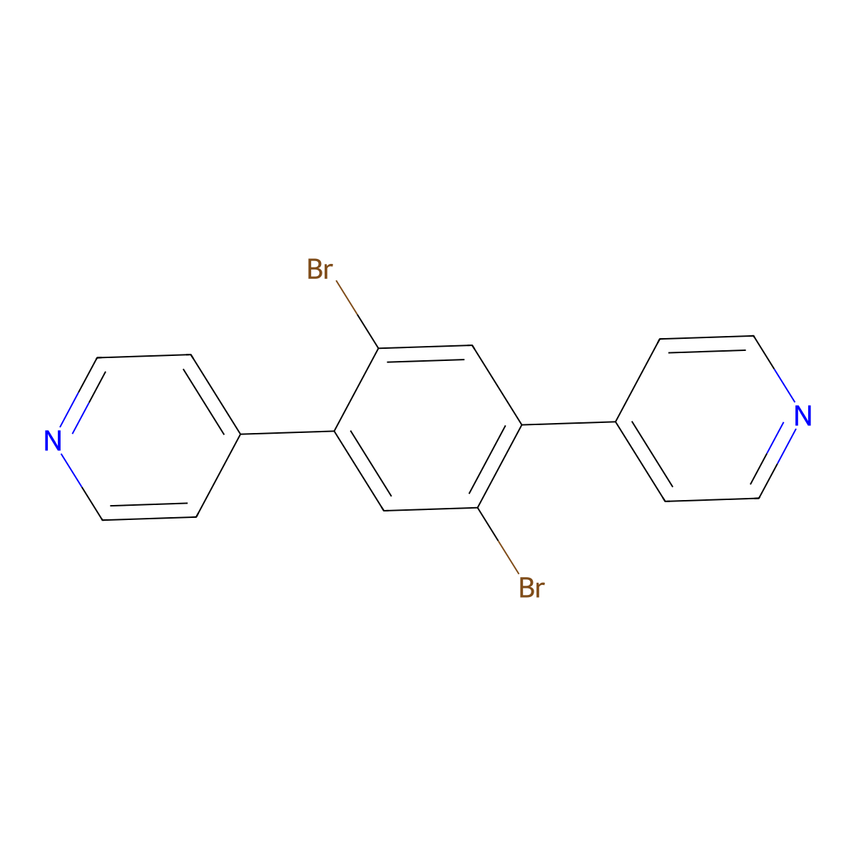 4,4'-(2,5-Dibromo-1,4-phenylene)dipyridine molecular structure, CAS 2020402-43-9