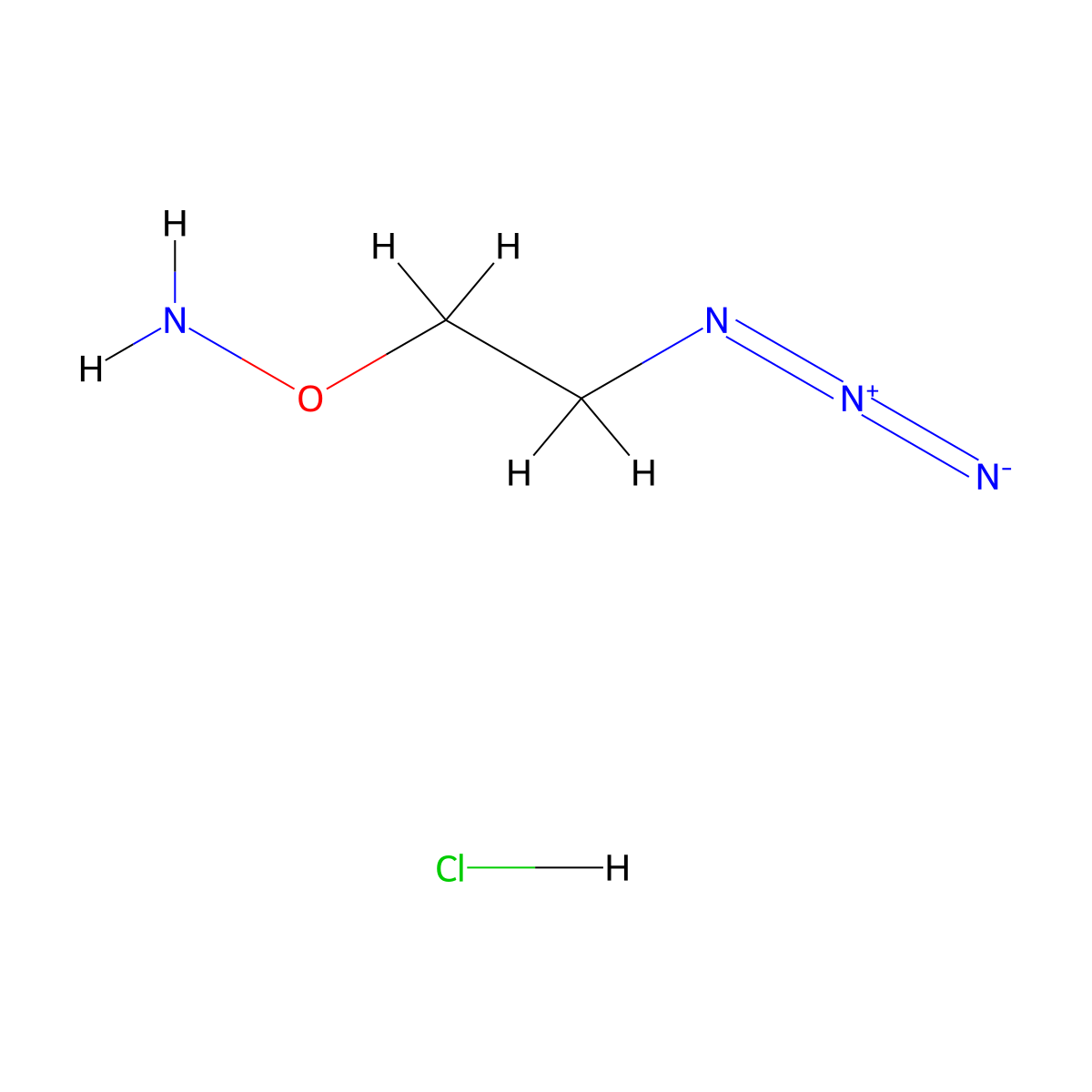 O-(2-azidoethyl)hydroxylamine hydrochloride molecular structure, CAS 2020408-44-8