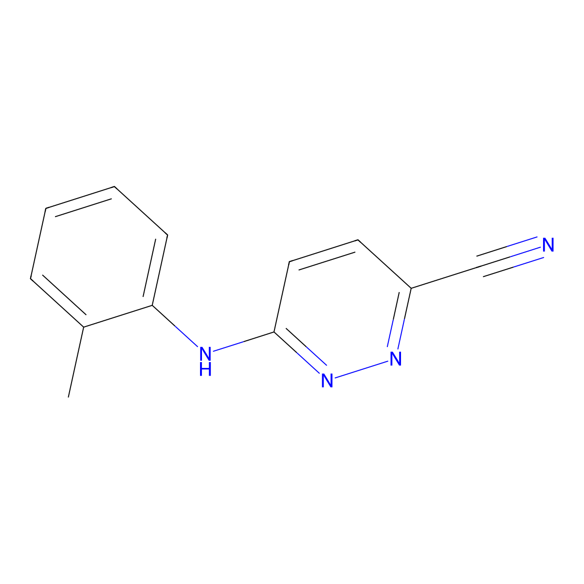 6-[(2-Methylphenyl)amino]pyridazine-3-carbonitrile molecular structure, CAS 2020416-73-1