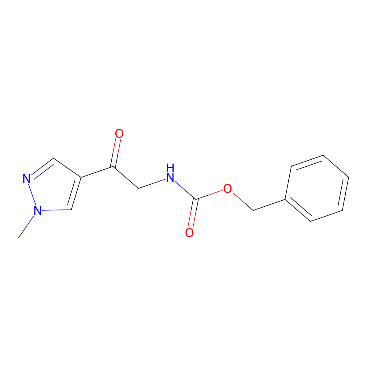 benzyl N-[2-(1-methyl-1H-pyrazol-4-yl)-2-oxoethyl]carbamate molecular structure, CAS 2020425-47-0