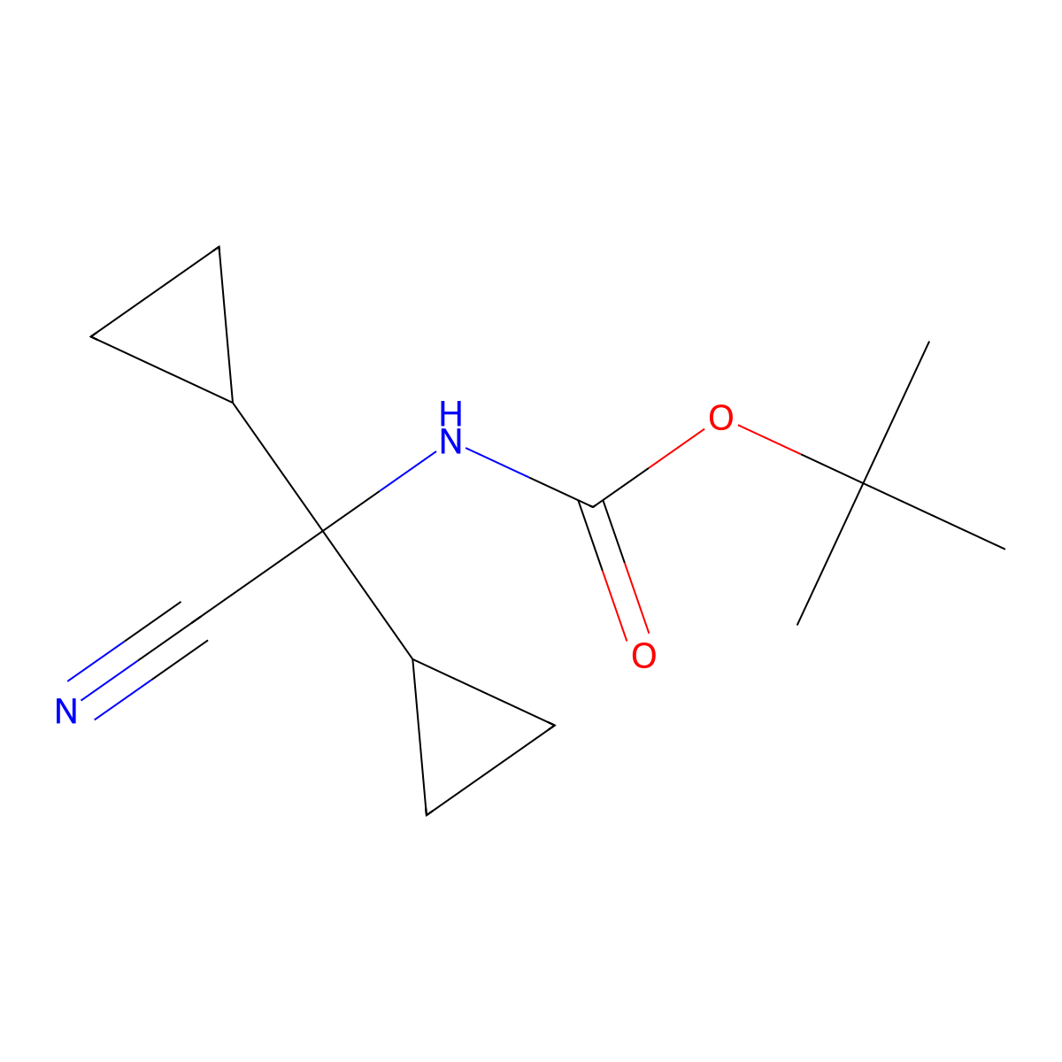 tert-butyl N-(cyanodicyclopropylmethyl)carbamate molecular structure, CAS 2020523-94-6