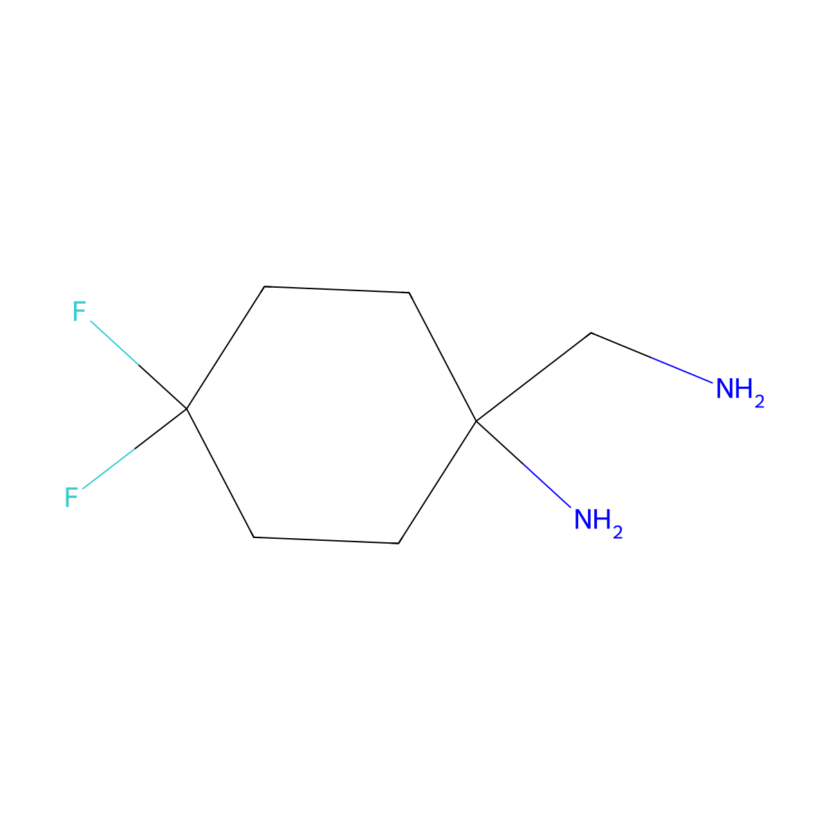 1-(Aminomethyl)-4,4-difluorocyclohexan-1-amine molecular structure, CAS 2020527-14-2