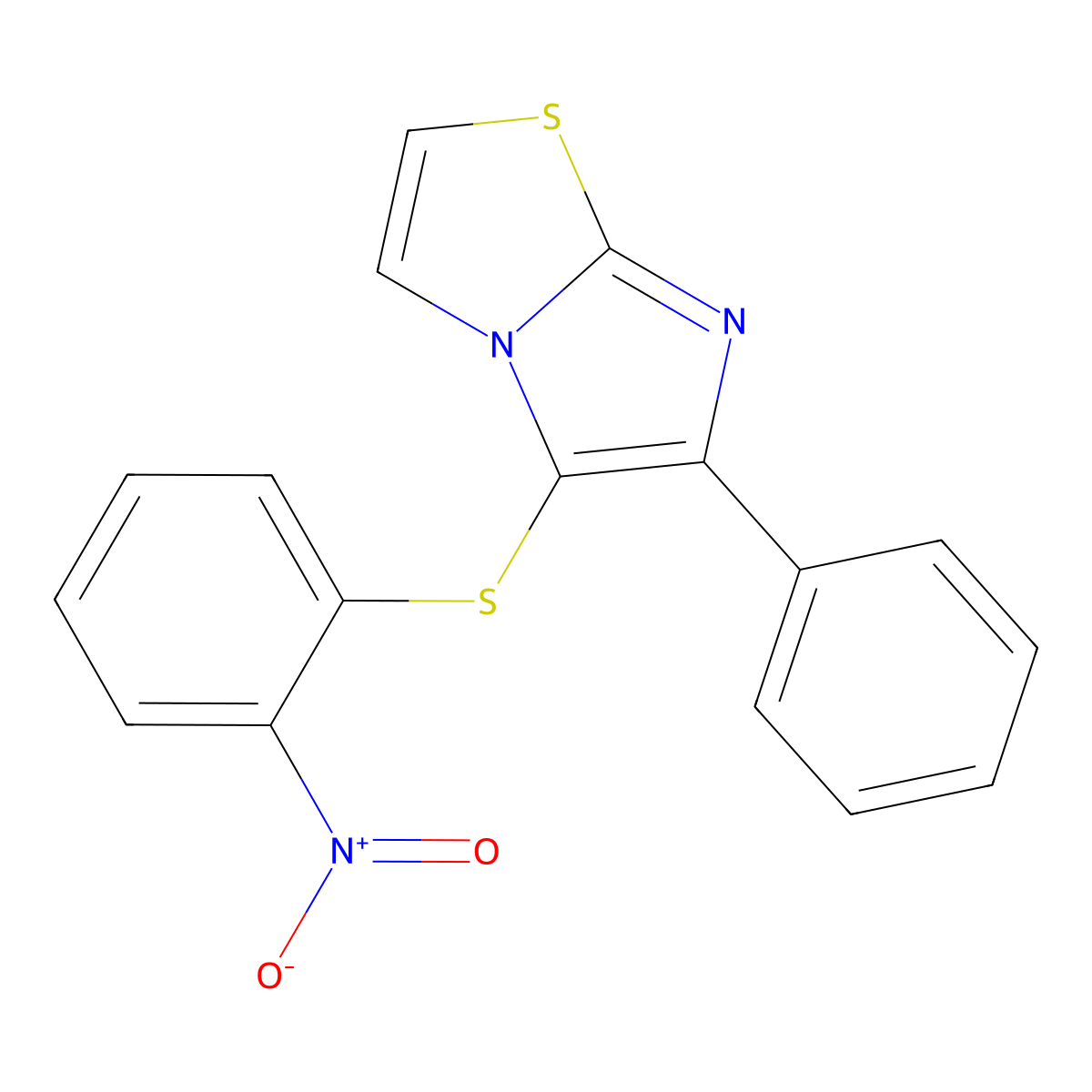5-({2-Nitrophenyl}sulfanyl)-6-phenylimidazo[2,1-b][1,3]thiazole molecular structure, CAS 202055-70-7