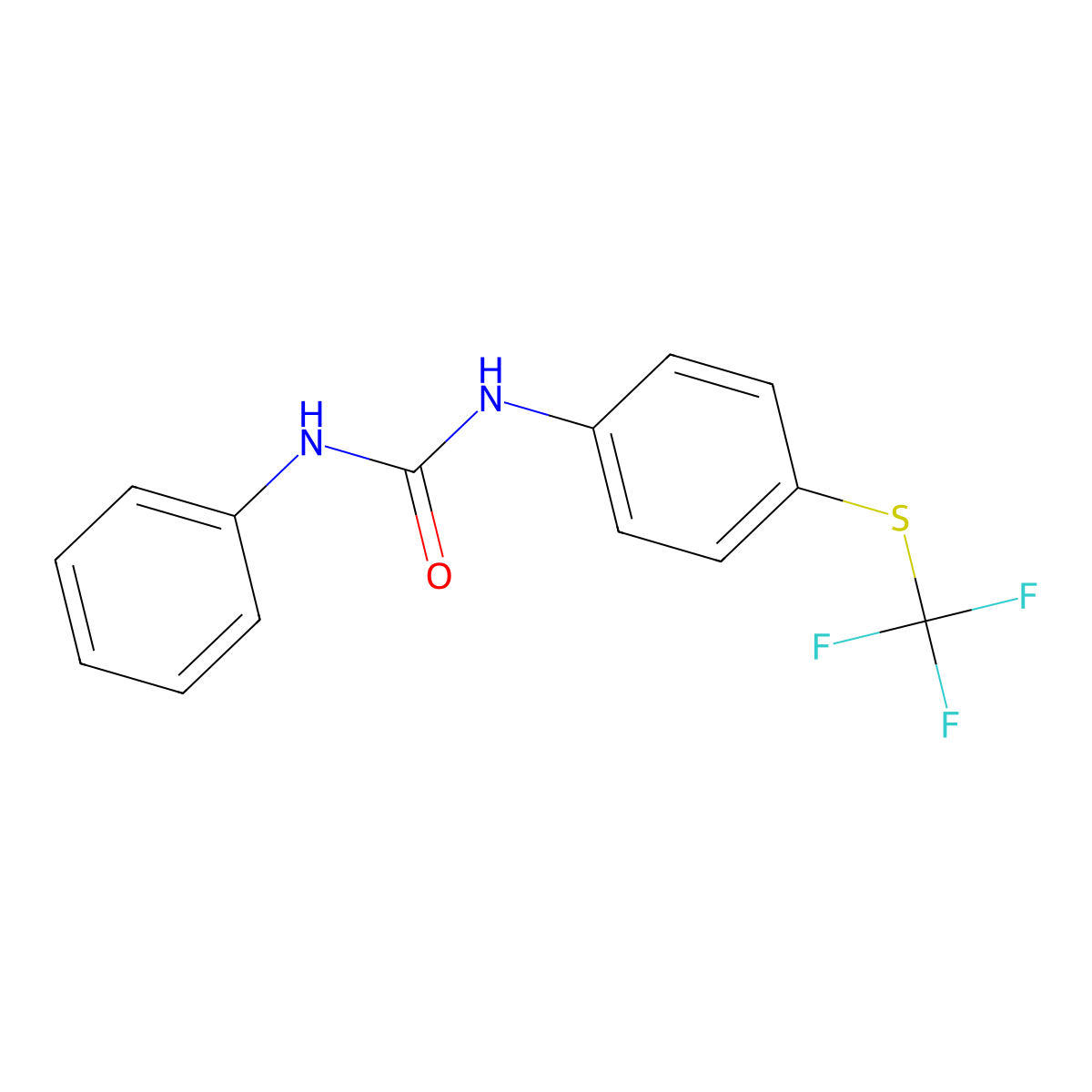 1-Phenyl-3-{4-[(trifluoromethyl)sulfanyl]phenyl}urea molecular structure, CAS 202056-00-6