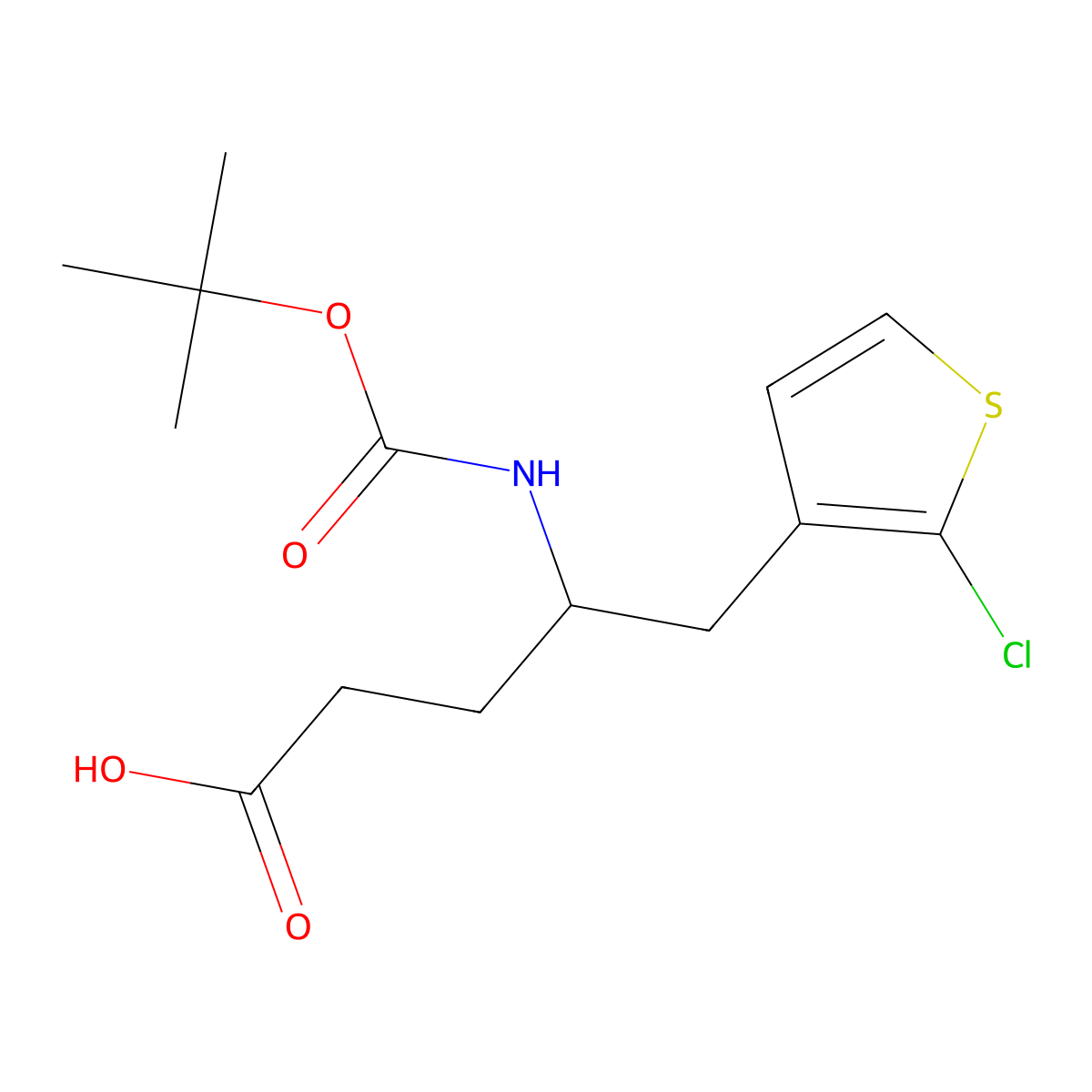 4-{[(Tert-butoxy)carbonyl]amino}-5-(2-chlorothiophen-3-yl)pentanoic acid molecular structure, CAS 2020609-98-5