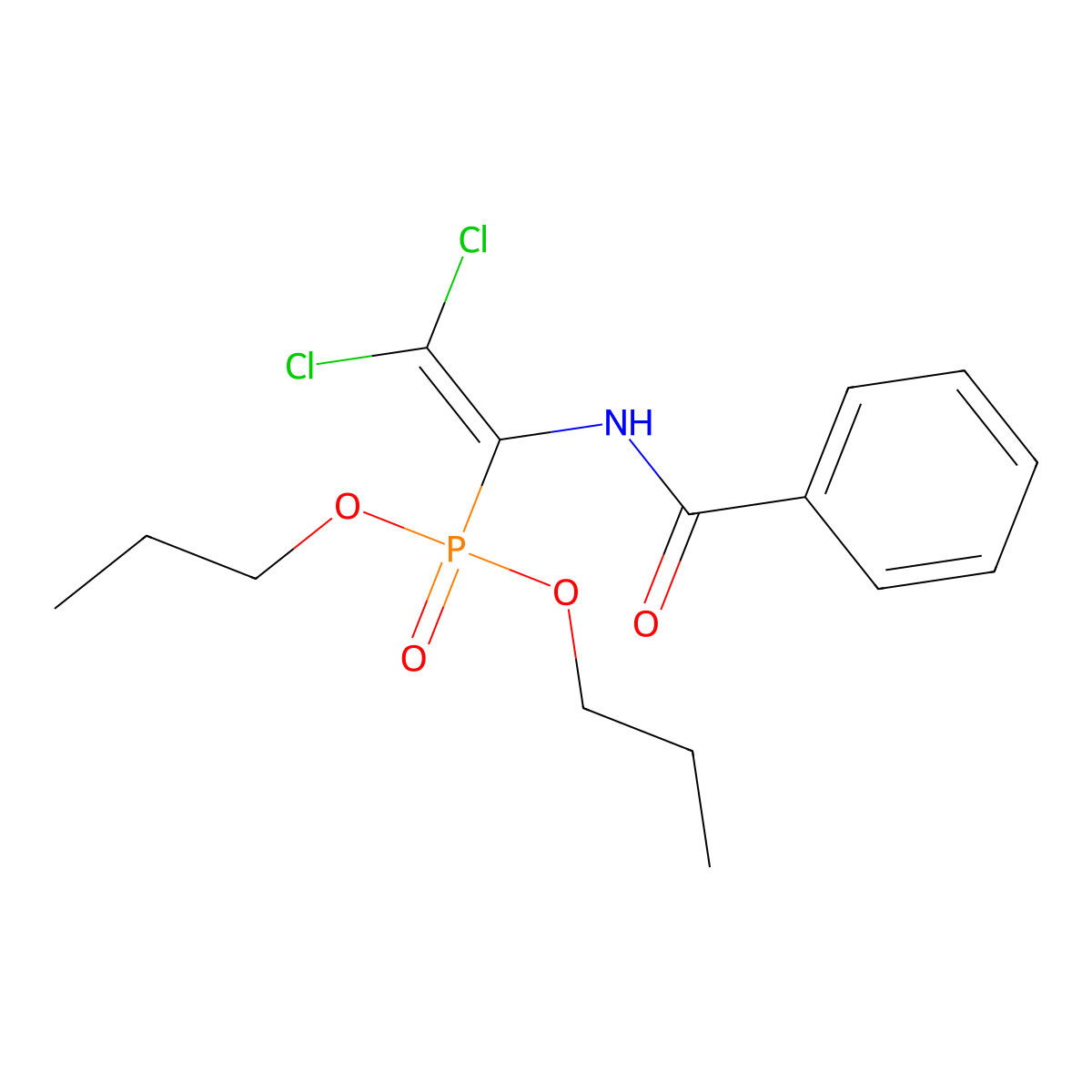 N-(2,2-dichloro-1-dipropoxyphosphorylethenyl)benzamide molecular structure, CAS 202063-99-8