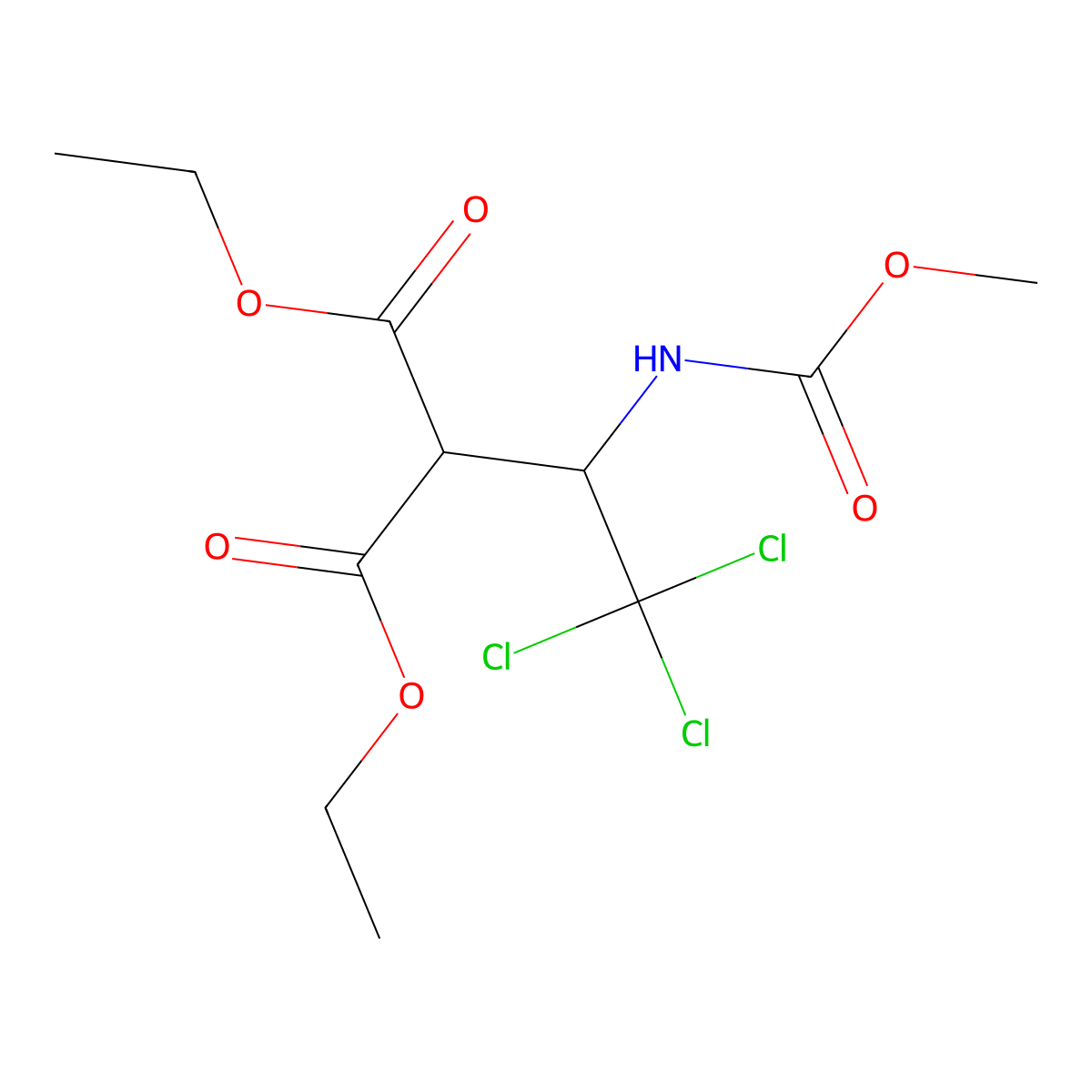 Diethyl 2-{2,2,2-trichloro-1-[(methoxycarbonyl)amino]ethyl}malonate molecular structure, CAS 202064-18-4