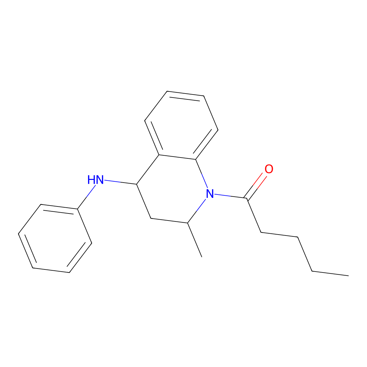 1-(4-anilino-2-methyl-3,4-dihydro-2H-quinolin-1-yl)pentan-1-one molecular structure, CAS 202065-36-9