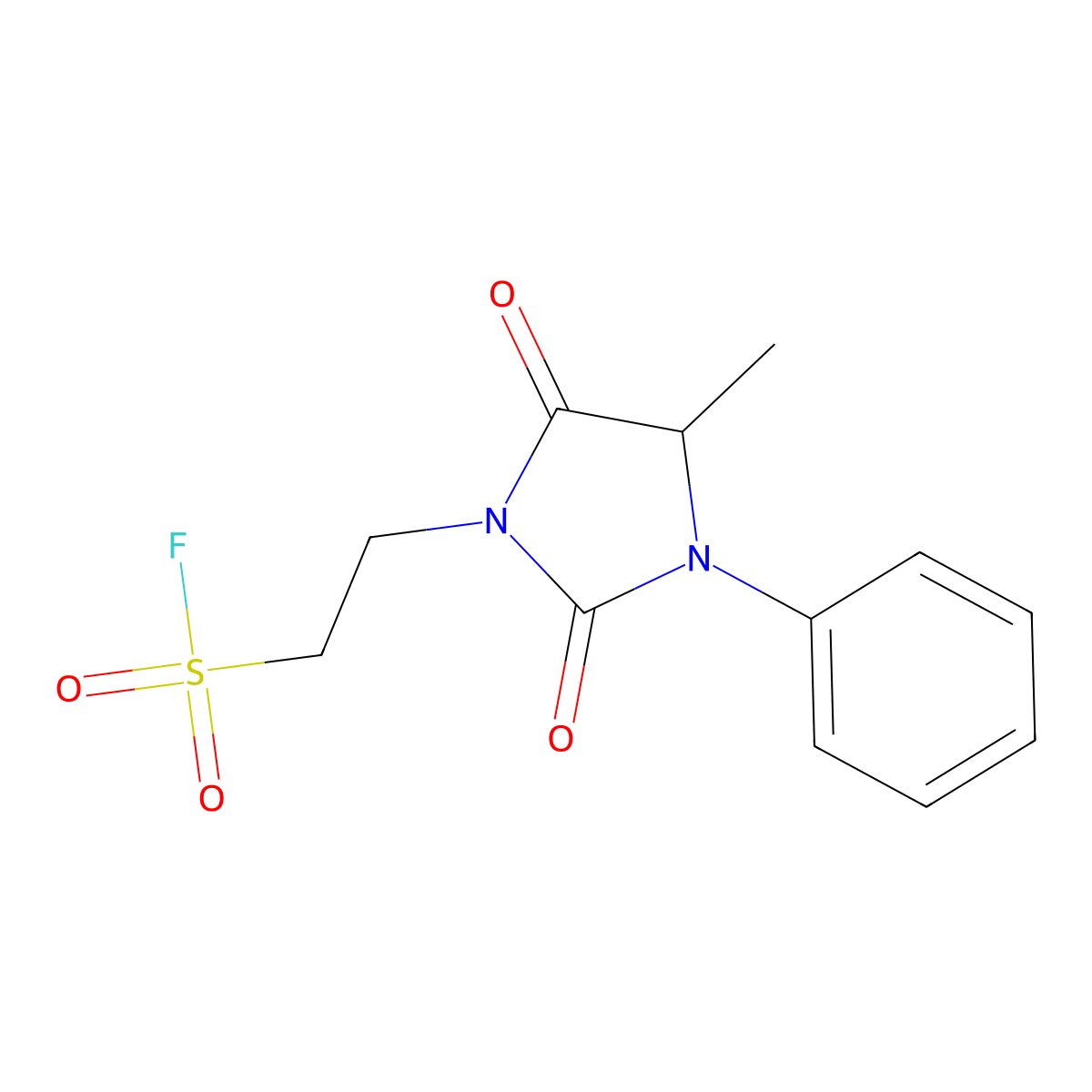 2-(4-Methyl-2,5-dioxo-3-phenylimidazolidin-1-yl)ethanesulfonyl fluoride molecular structure, CAS 202065-43-8