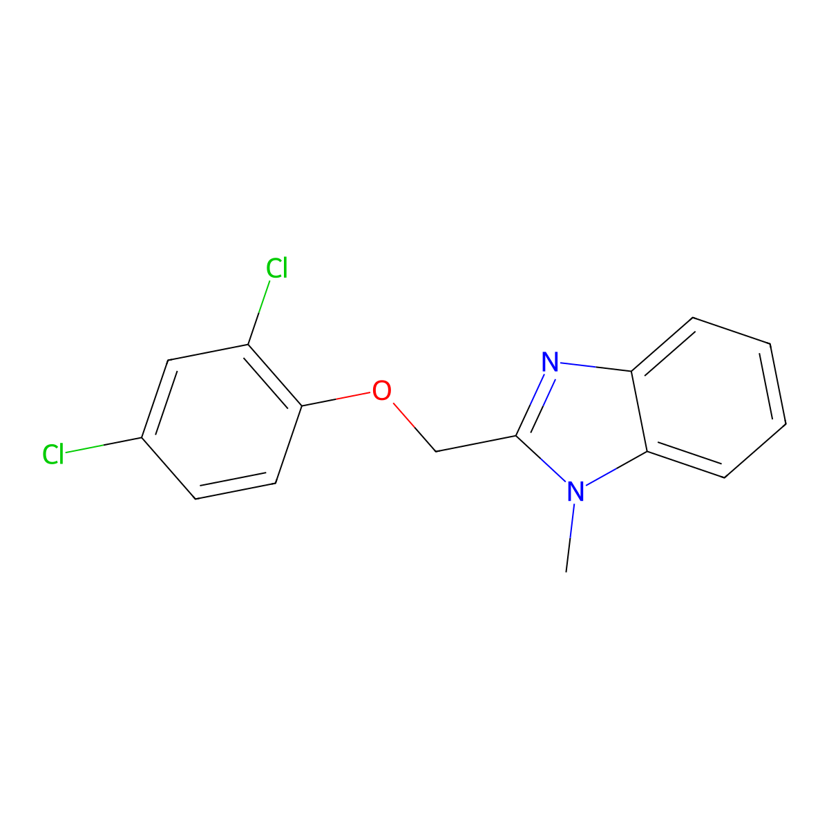 2-[(2,4-dichlorophenoxy)methyl]-1-methyl-1H-1,3-benzodiazole molecular structure, CAS 202065-57-4