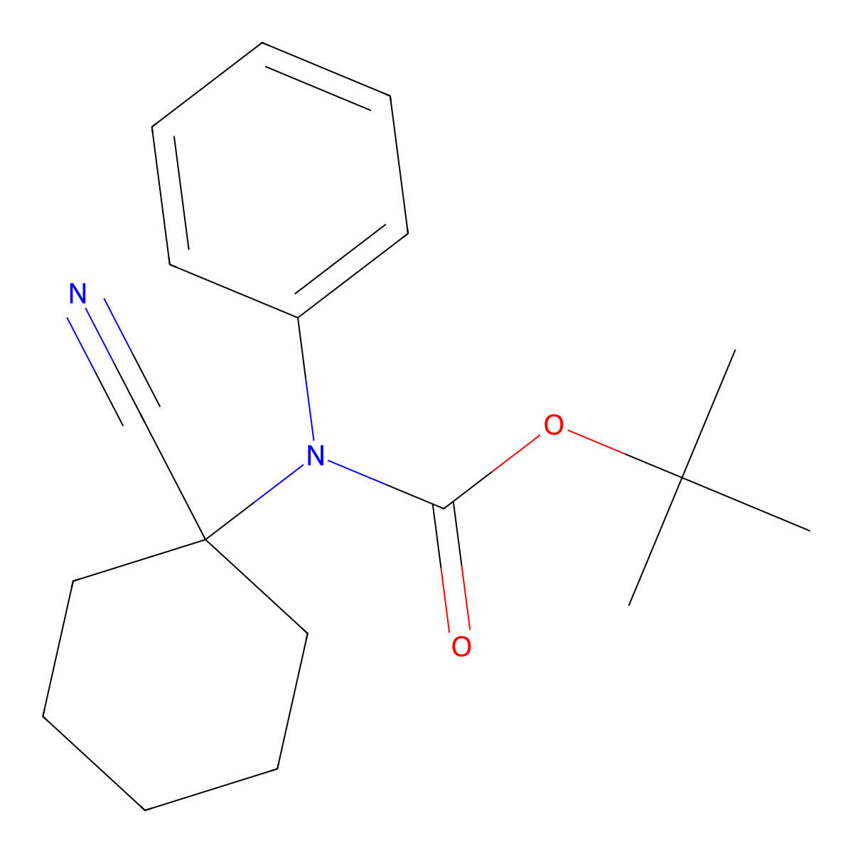 tert-butyl N-(1-cyanocyclohexyl)-N-phenylcarbamate molecular structure, CAS 2020657-35-4