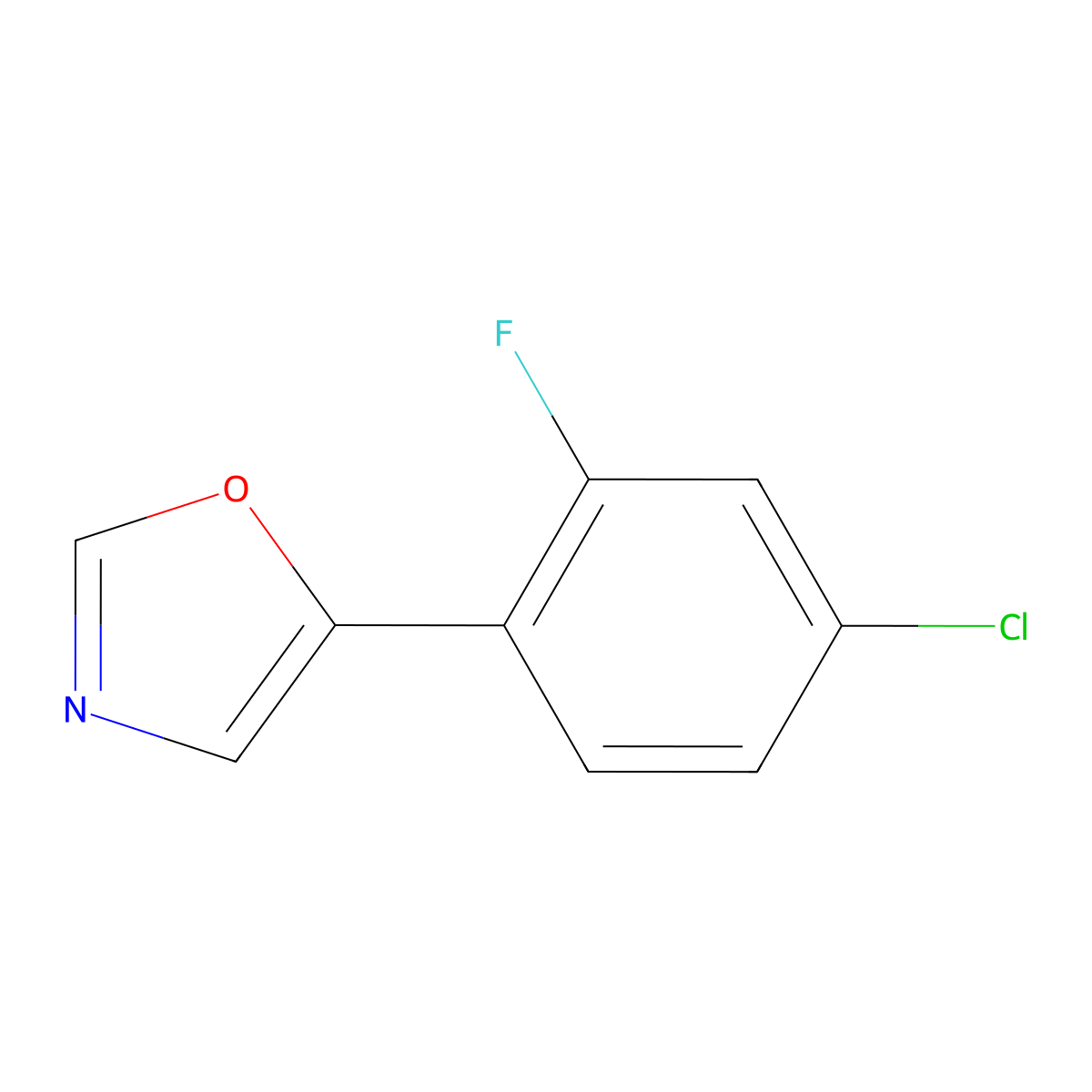 5-(4-Chloro-2-fluorophenyl)oxazole molecular structure, CAS 2020663-34-5