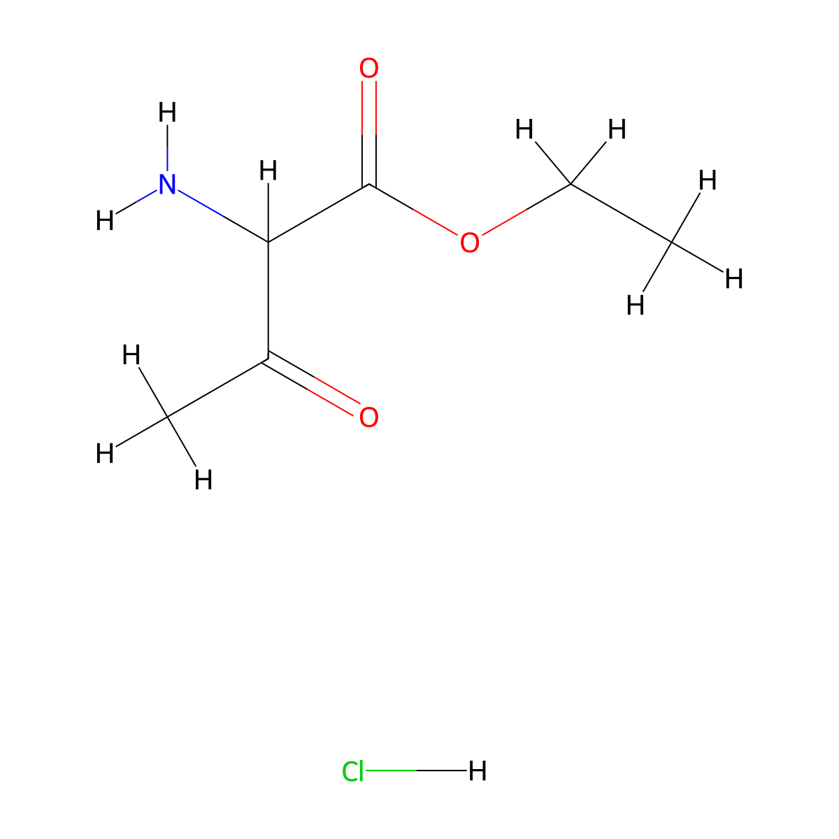 Ethyl 2-amino-3-oxobutanoate hydrochloride molecular structure, CAS 20207-16-3