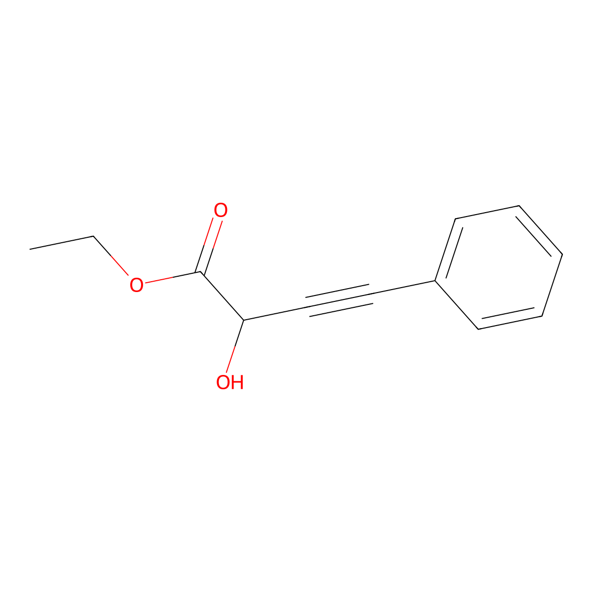 Ethyl 2-hydroxy-4-phenyl-3-butynoate molecular structure, CAS 20207-18-5
