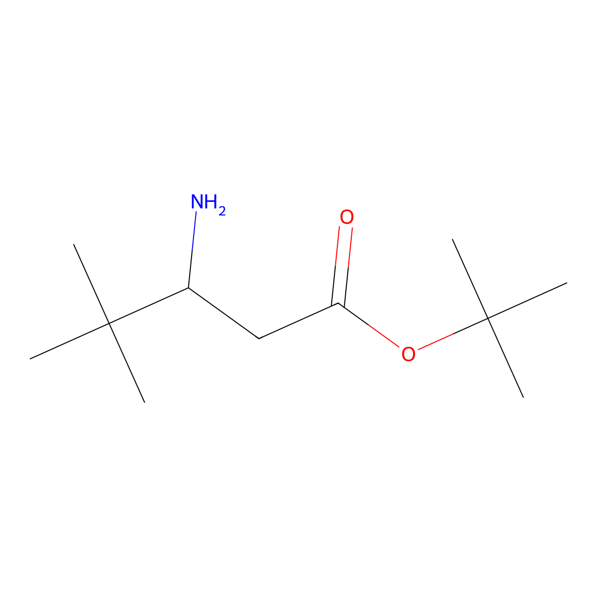 Tert-butyl (3R)-3-amino-4,4-dimethylpentanoate molecular structure, CAS 202072-42-2