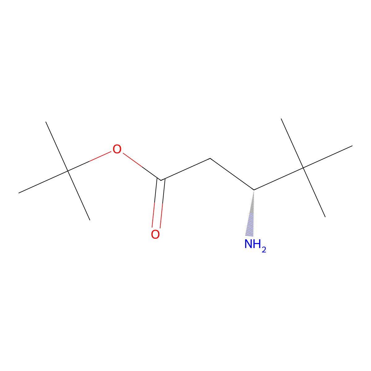 Tert-butyl (3R)-3-amino-4,4-dimethylpentanoate molecular structure, CAS 202072-42-2