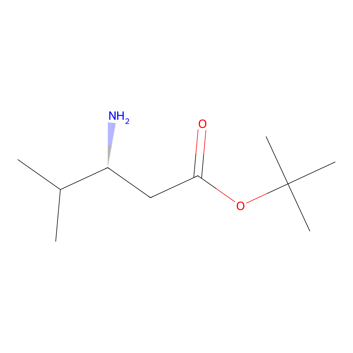 tert-butyl (3R)-3-amino-4-methylpentanoate molecular structure, CAS 202072-44-4