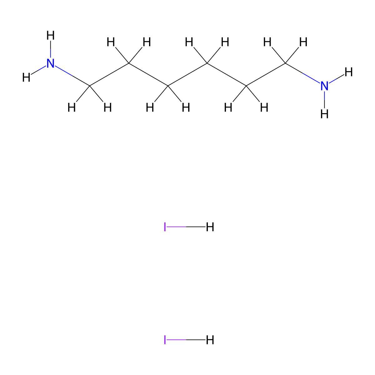 Hexane-1,6-diamine Dihydroiodide molecular structure, CAS 20208-23-5