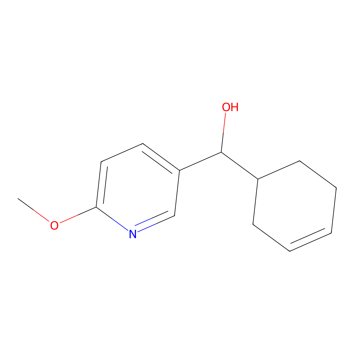 alpha-3-Cyclohexen-1-yl-6-methoxy-3-pyridinemethanol molecular structure, CAS 2020812-29-5