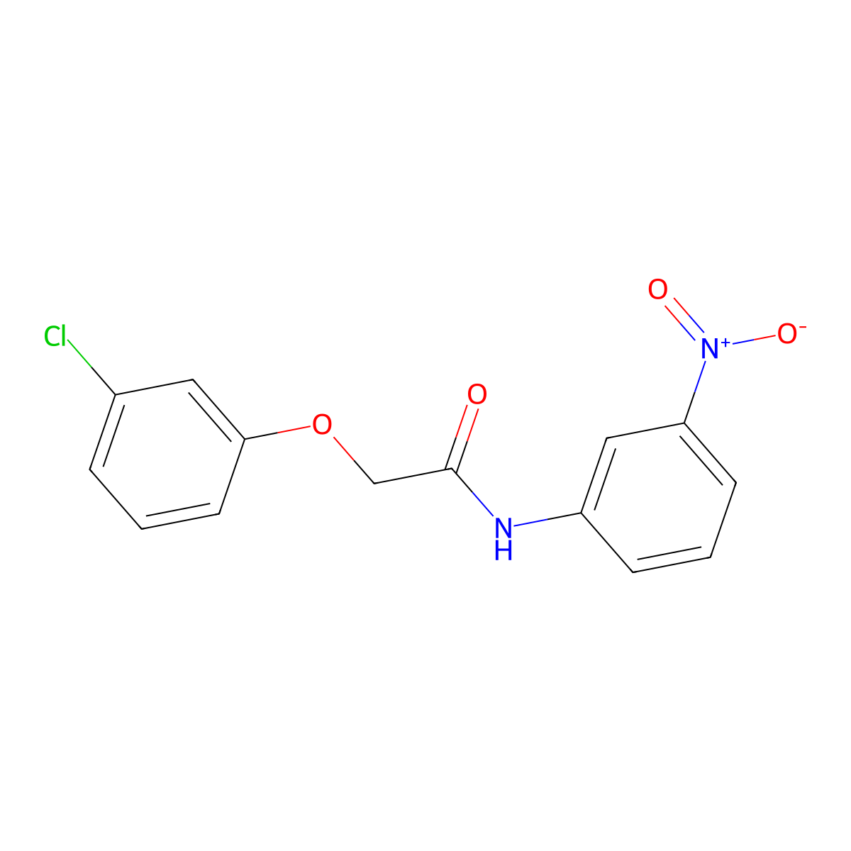 2-(3-chlorophenoxy)-N-(3-nitrophenyl)acetamide molecular structure, CAS 20209-56-7