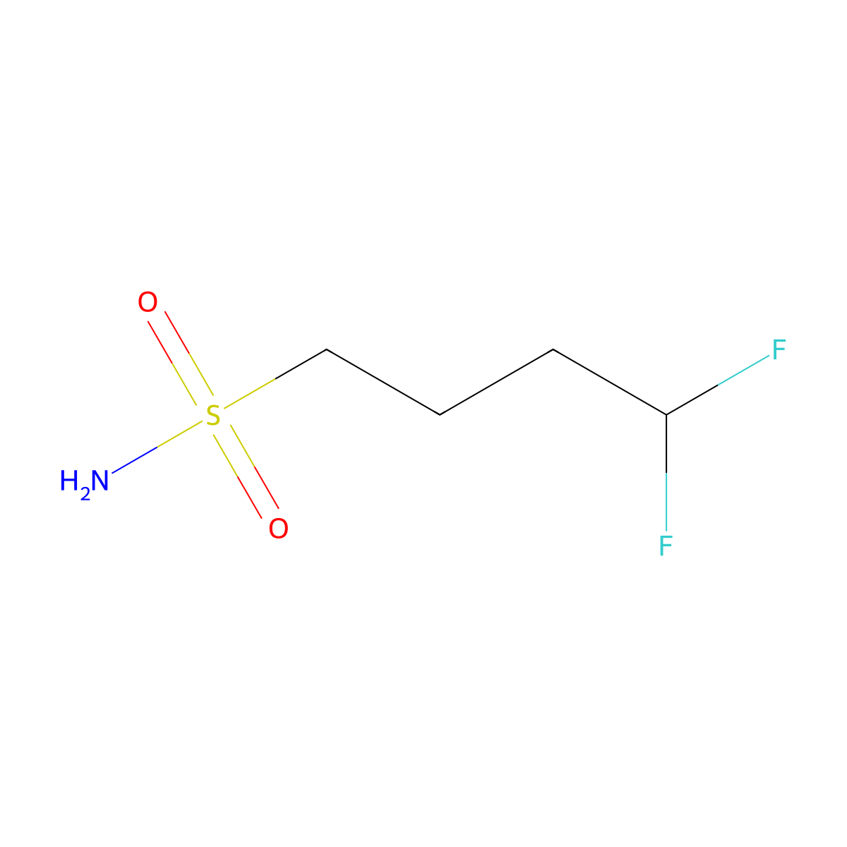 4,4-Difluorobutane-1-sulfonamide molecular structure, CAS 2020907-60-0