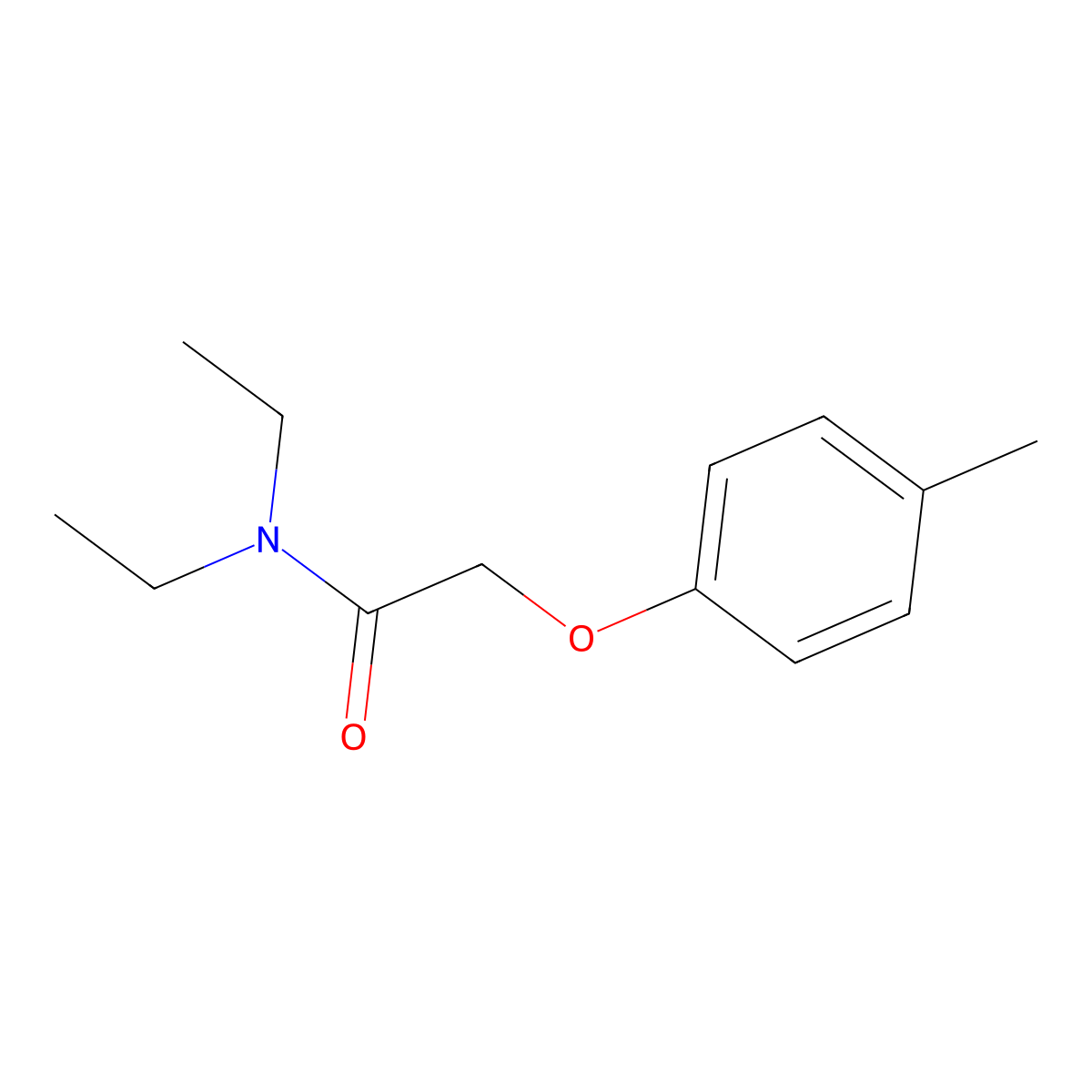 N,N-diethyl-2-(4-methylphenoxy)acetamide molecular structure, CAS 2021-07-0