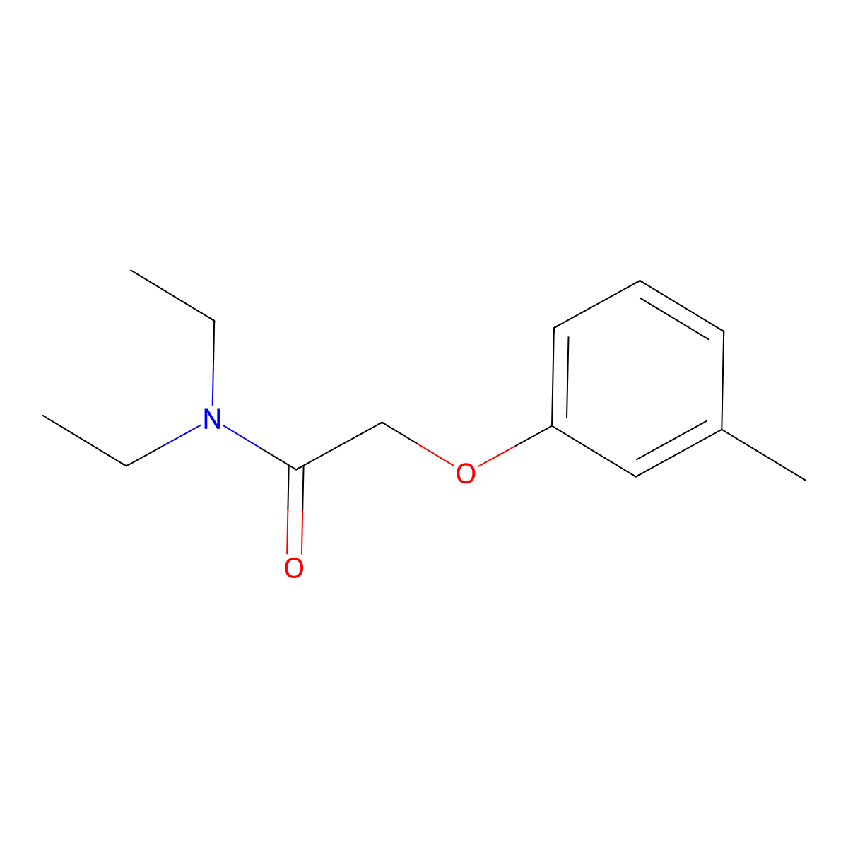 N,N-diethyl-2-(3-methylphenoxy)acetamide molecular structure, CAS 2021-08-1