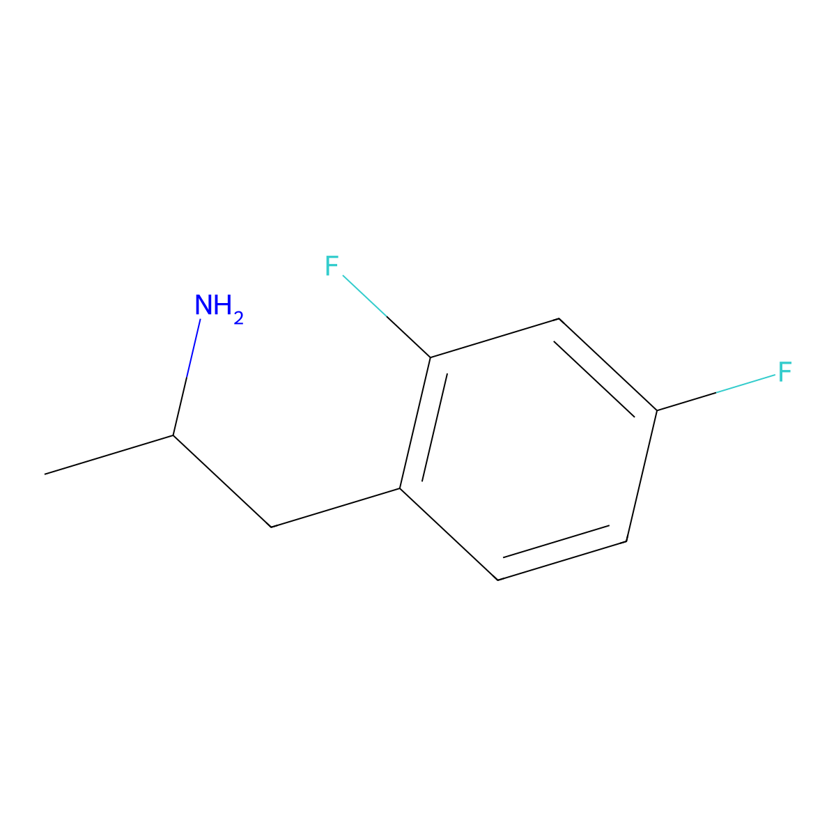 1-(2,4-Difluorophenyl)propan-2-amine molecular structure, CAS 2021-64-9