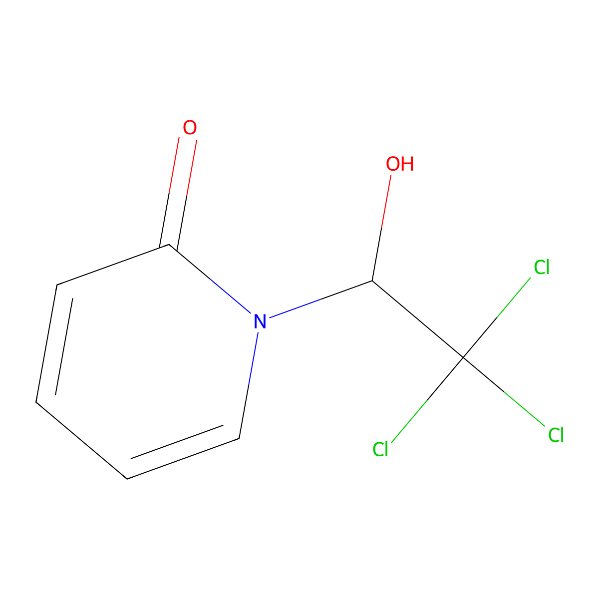 1-(2,2,2-trichloro-1-hydroxyethyl)-2(1H)-pyridinone molecular structure, CAS 202118-72-7