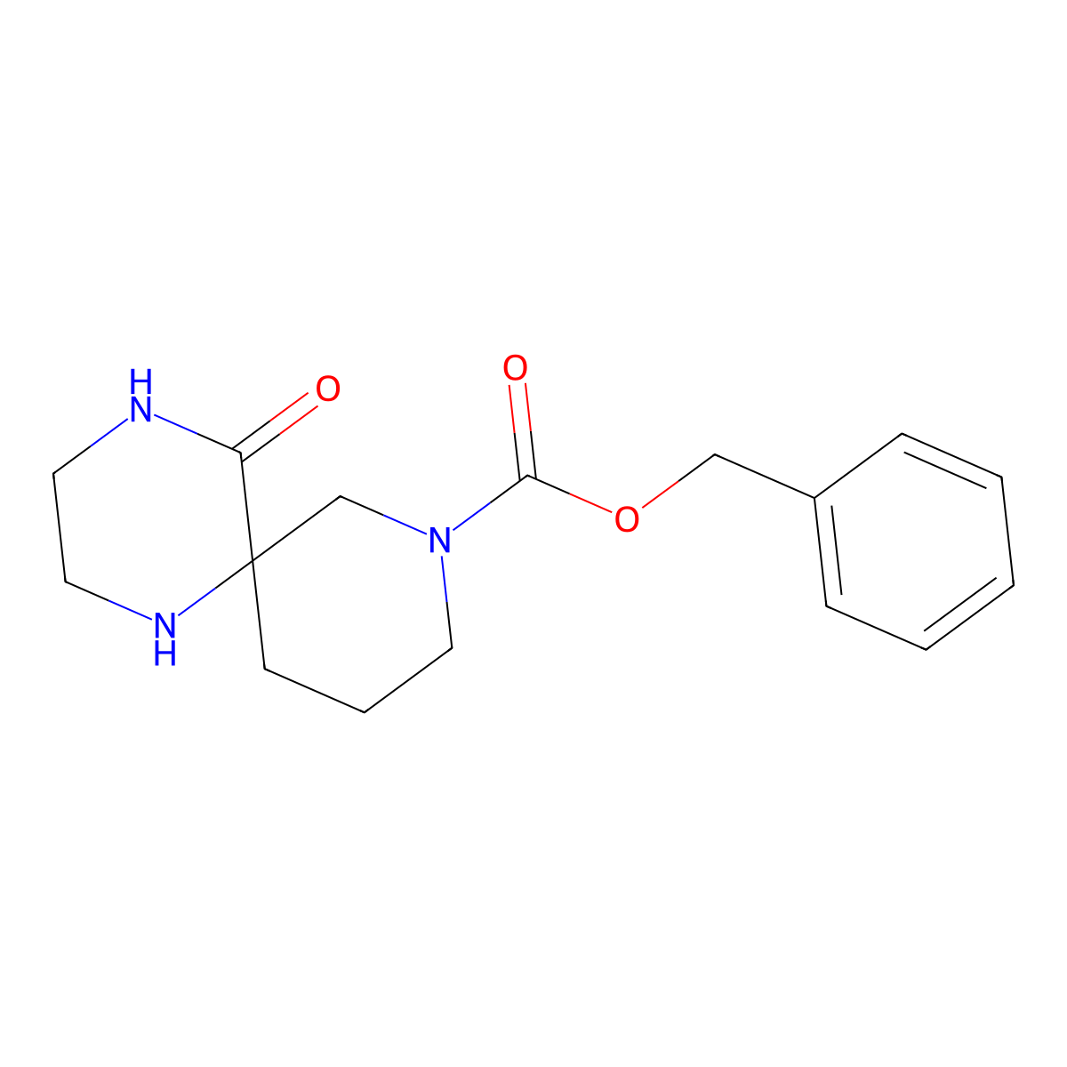 Benzyl 5-oxo-1,4,8-triazaspiro[5.5]undecane-8-carboxylate molecular structure, CAS 2021183-13-9