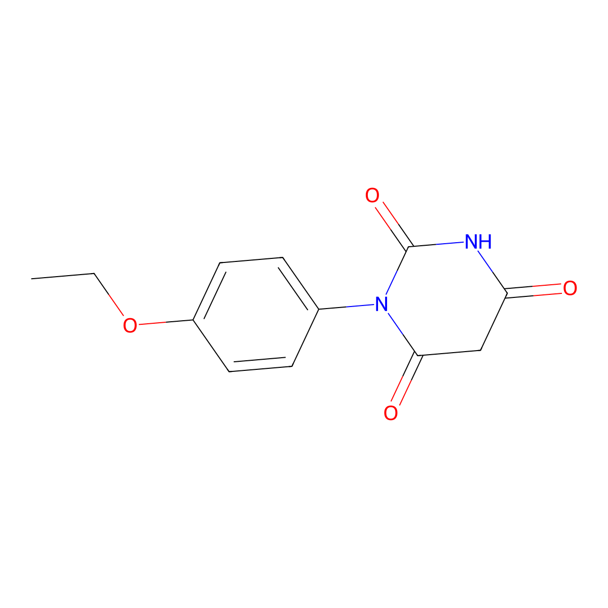 1-(4-ethoxyphenyl)pyrimidine-2,4,6(1H,3H,5H)-trione molecular structure, CAS 202119-00-4