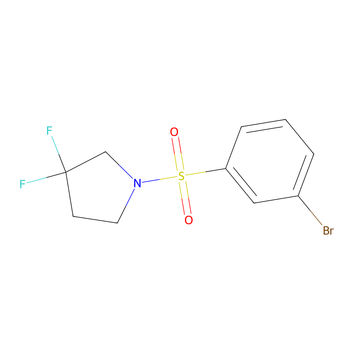 1-(3-Bromobenzenesulfonyl)-3,3-difluoropyrrolidine molecular structure, CAS 2021194-15-8