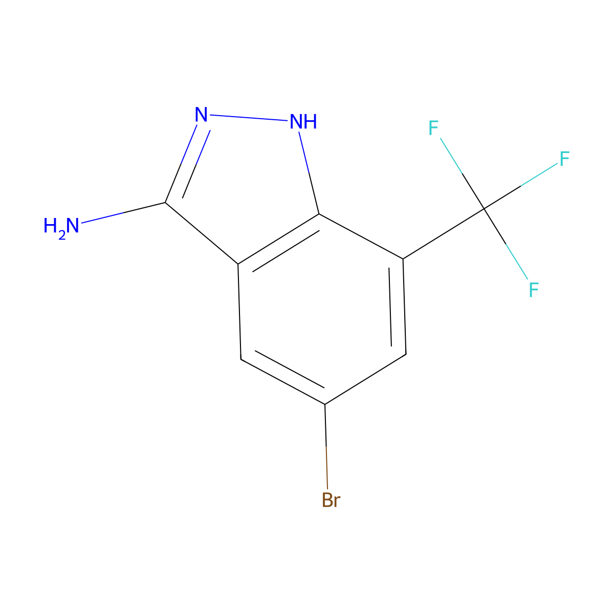 5-Bromo-7-(trifluoromethyl)-1H-indazol-3-amine molecular structure, CAS 2021202-82-2