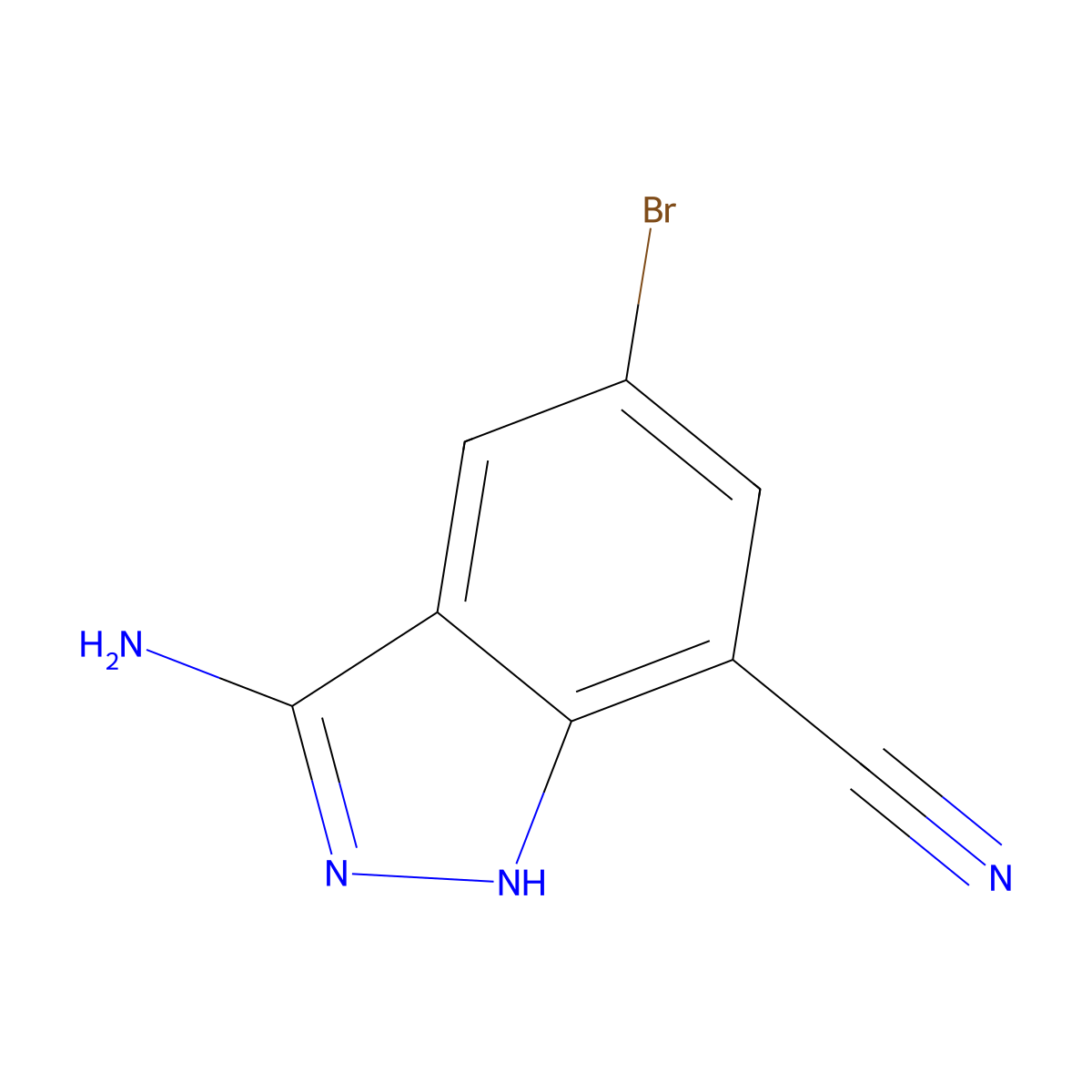 3-Amino-5-bromo-1H-indazole-7-carbonitrile molecular structure, CAS 2021202-90-2