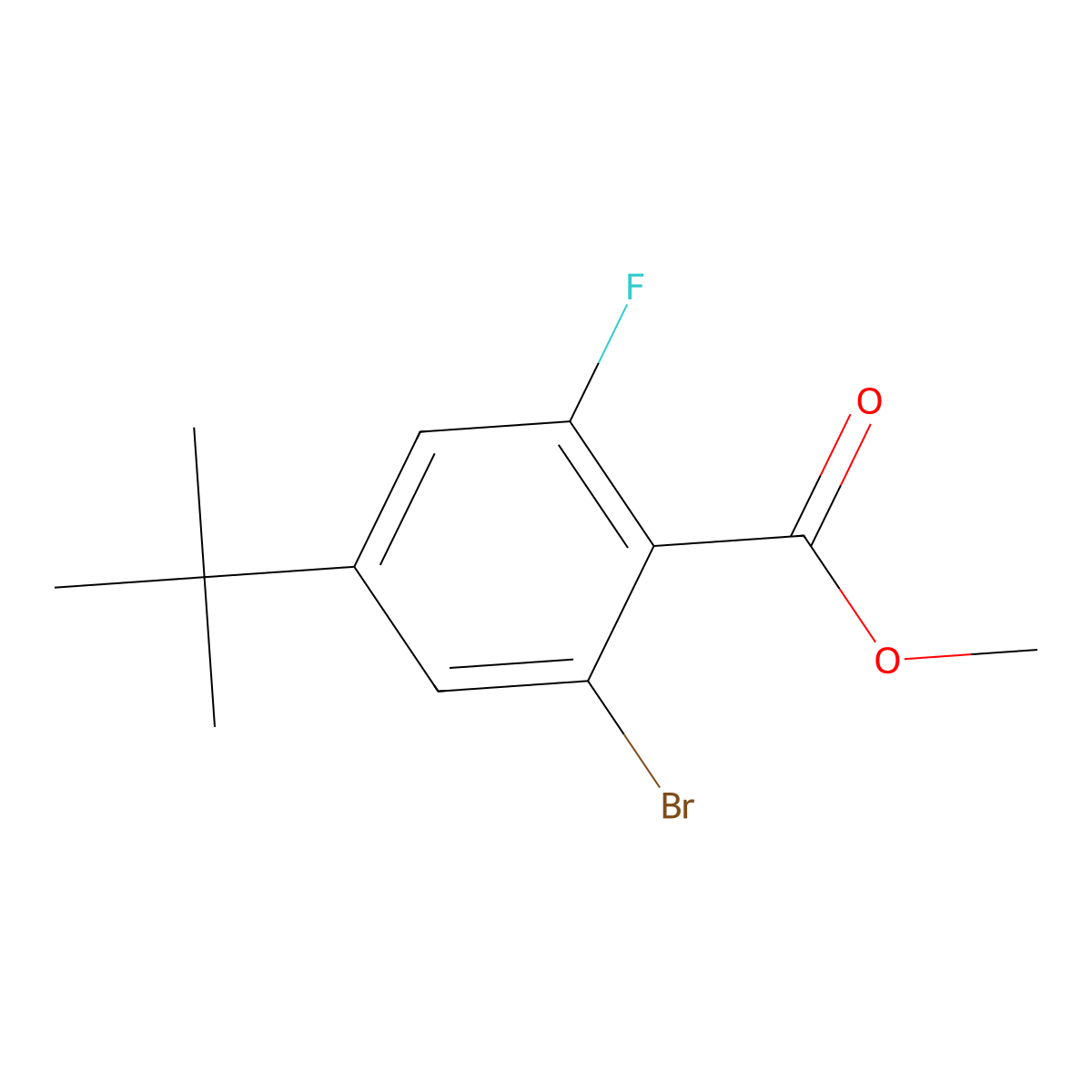 Methyl 2-bromo-4-(tert-butyl)-6-fluorobenzoate molecular structure, CAS 2021203-10-9