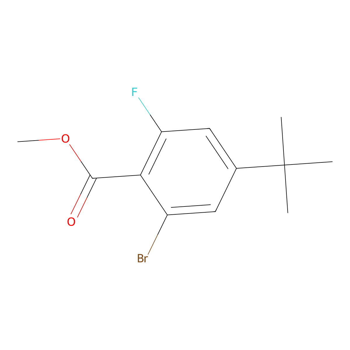 Methyl 2-bromo-4-(tert-butyl)-6-fluorobenzoate molecular structure, CAS 2021203-10-9