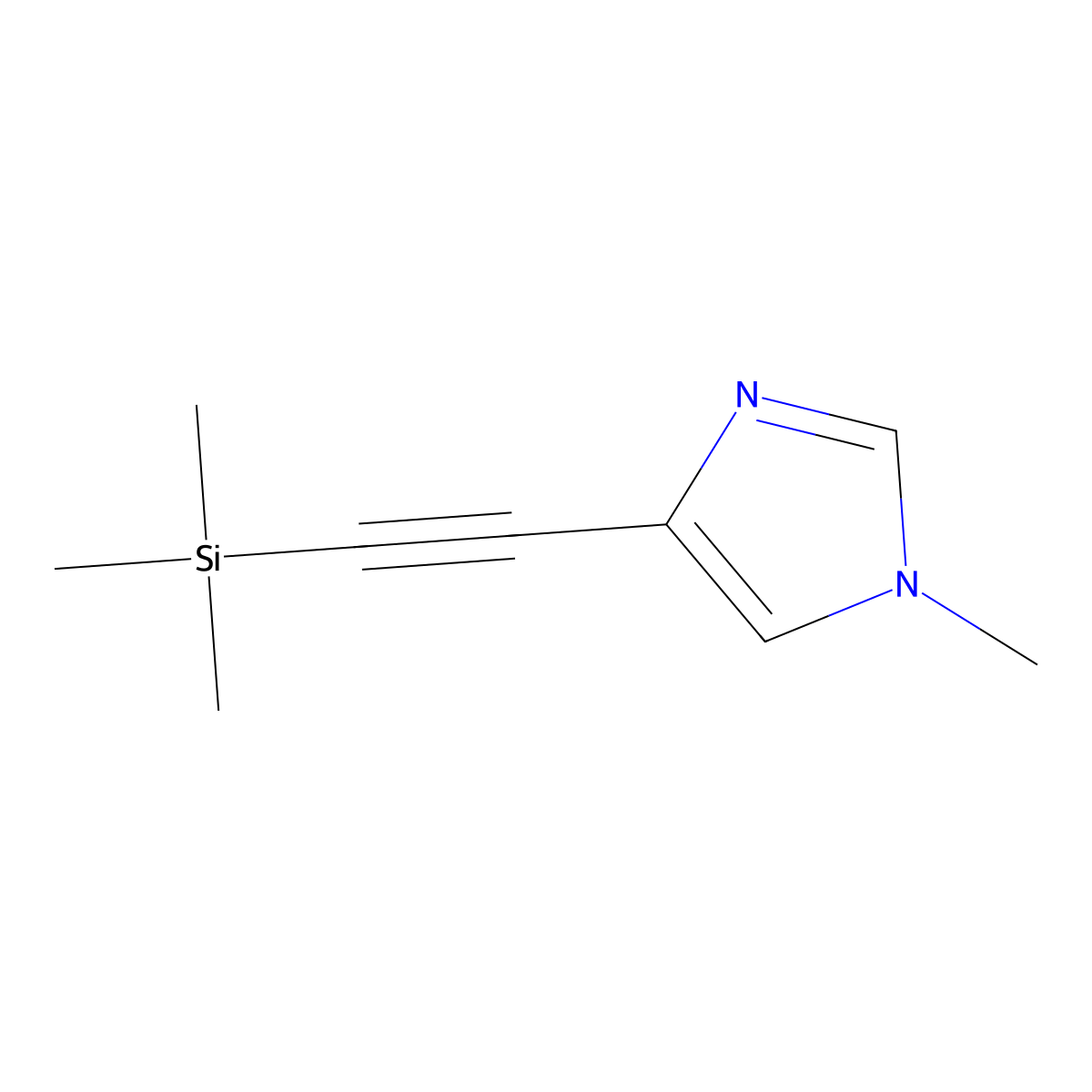 1-methyl-4-((trimethylsilyl)ethynyl)-1H-imidazole molecular structure, CAS 2021215-23-4