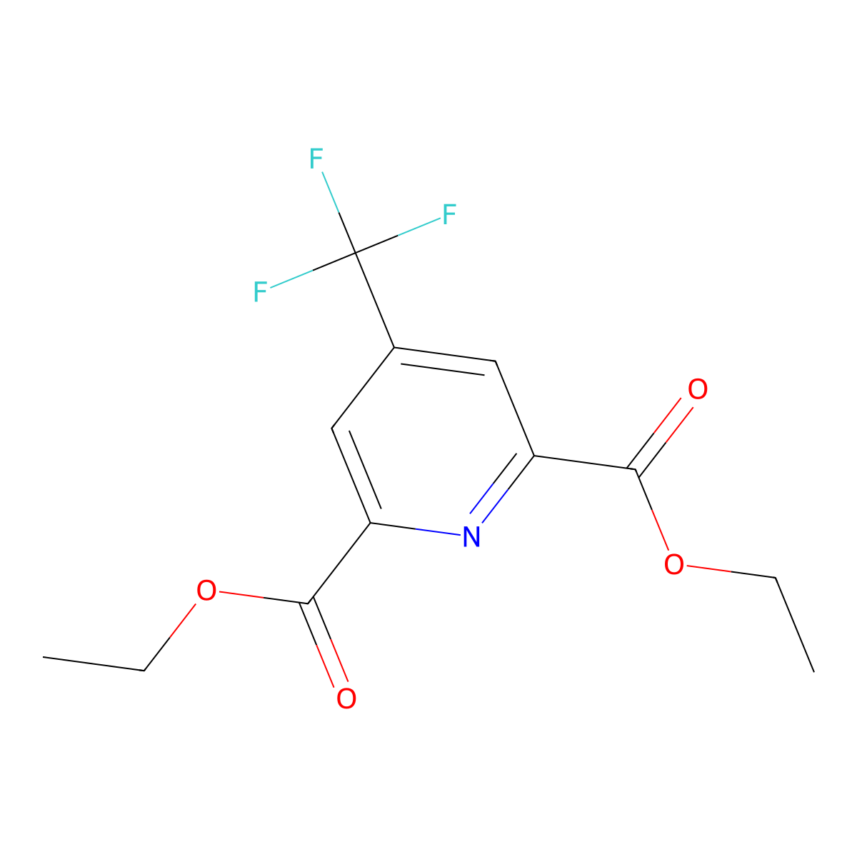 Diethyl 4-(trifluoromethyl)-2,6-pyridinedicarboxylate molecular structure, CAS 2021236-10-0