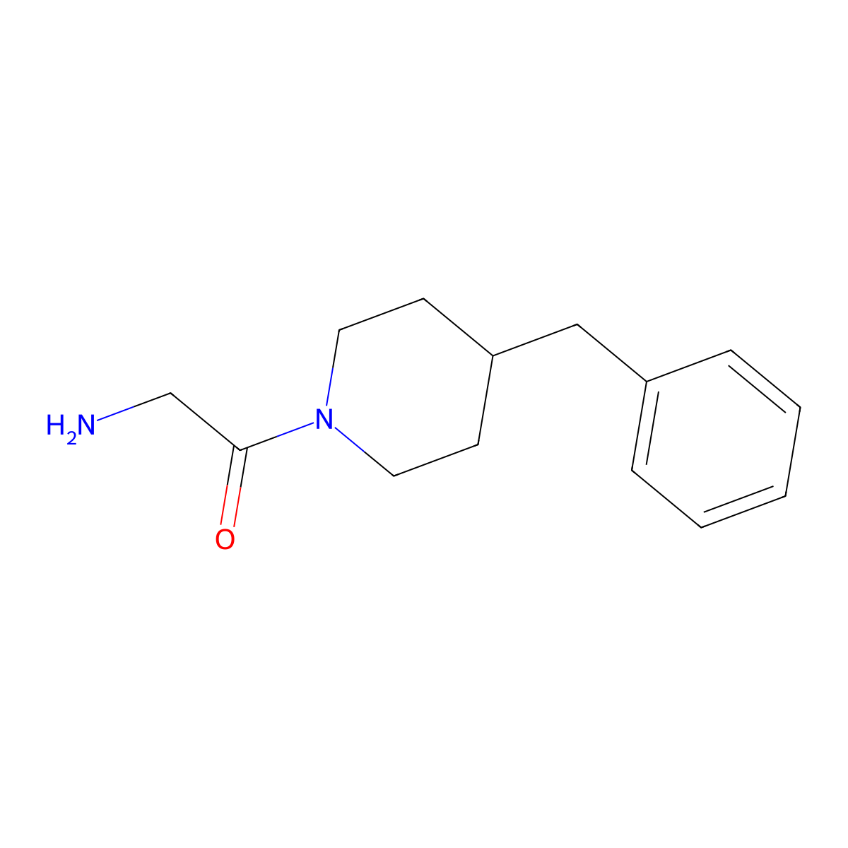 2-Amino-1-(4-benzylpiperidin-1-yl)ethan-1-one molecular structure, CAS 202124-60-5