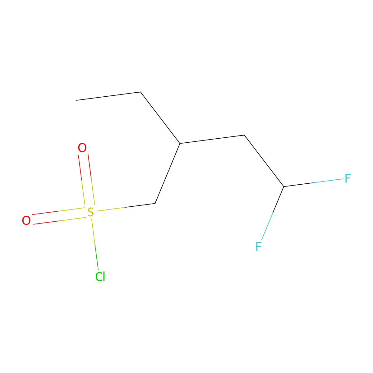 2-Ethyl-4,4-difluorobutane-1-sulfonyl chloride molecular structure, CAS 2021249-06-7