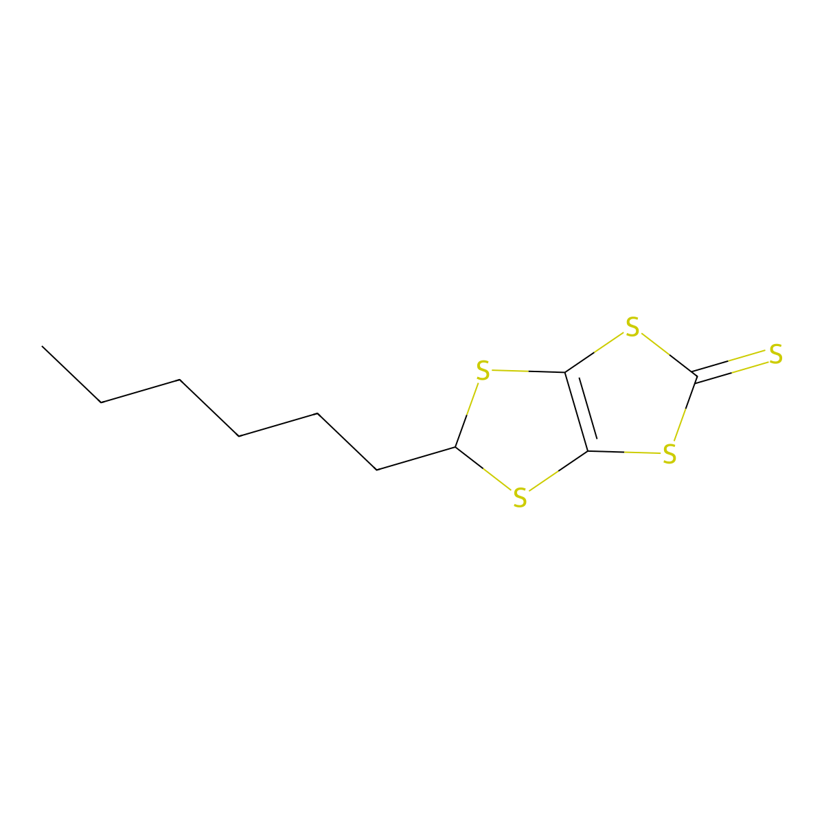 5-Hexyl-1,3-dithiolo[4,5-d][1,3]dithiole-2-thione molecular structure, CAS 202126-51-0