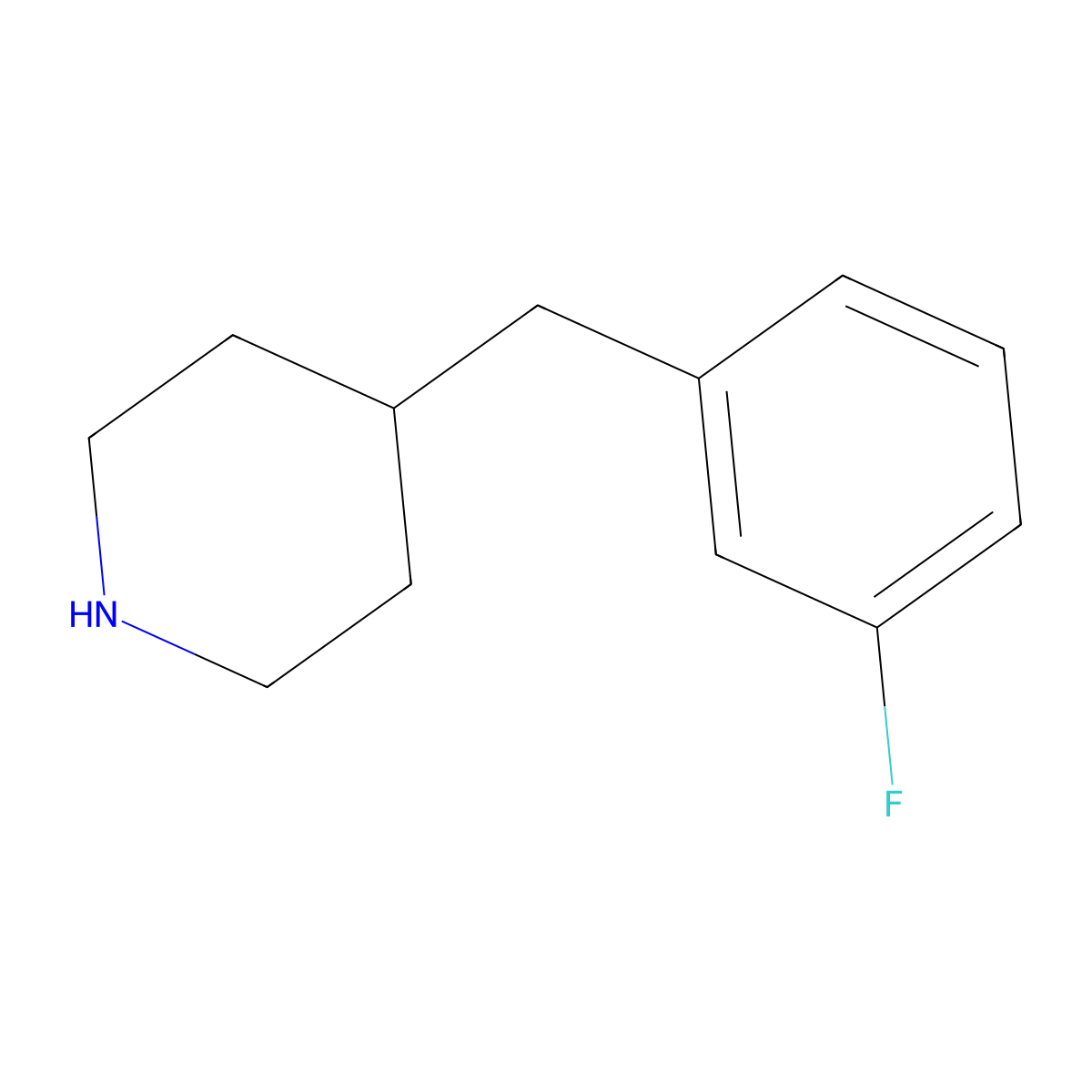 4-[(3-Fluorophenyl)methyl]piperidine molecular structure, CAS 202126-85-0