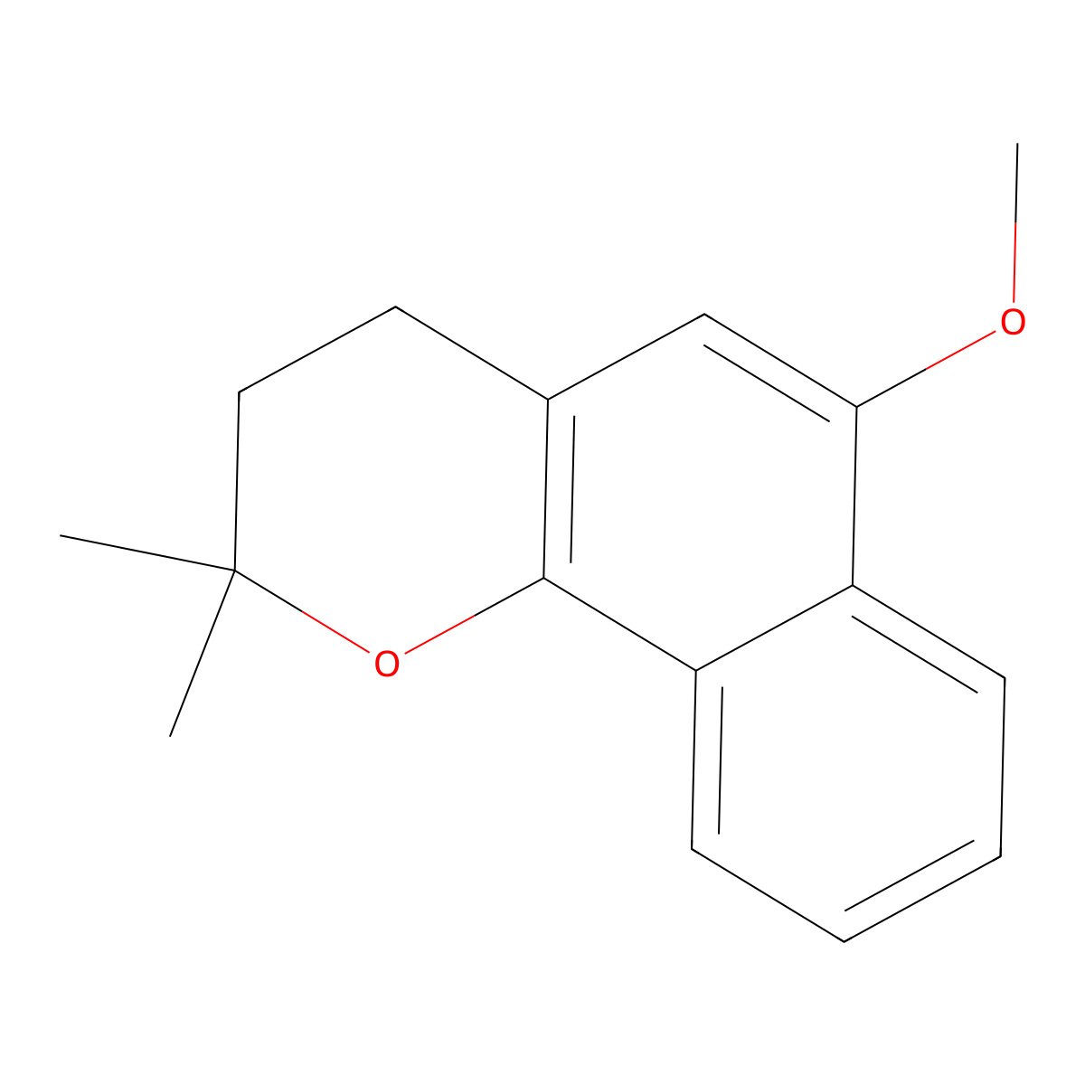6-methoxy-2,2-dimethyl-3,4-dihydro-2H-benzo[h]chromene molecular structure, CAS 20213-26-7