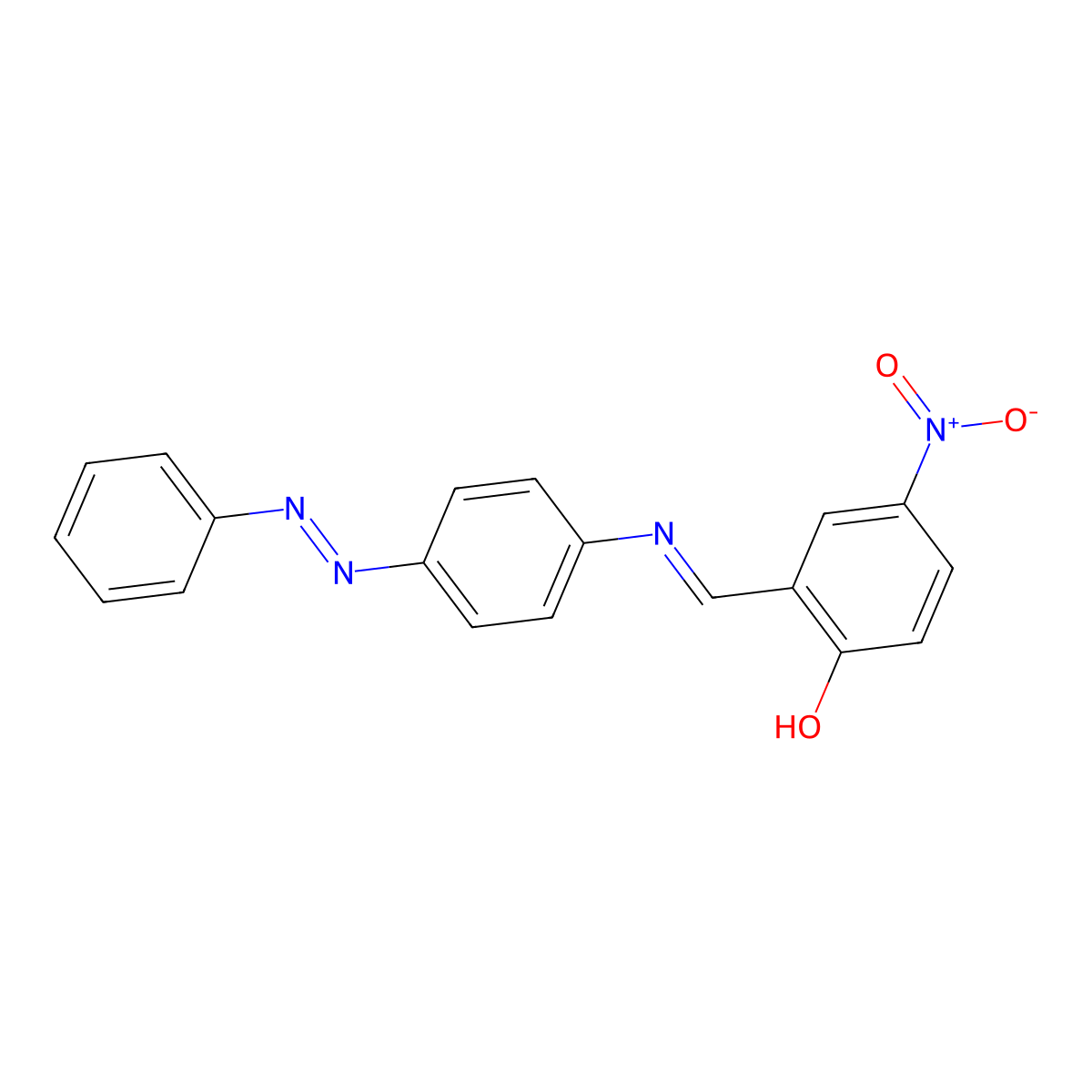 4-Nitro-2-((4-phenylazo-phenylimino)-methyl)-phenol molecular structure, CAS 202130-73-2