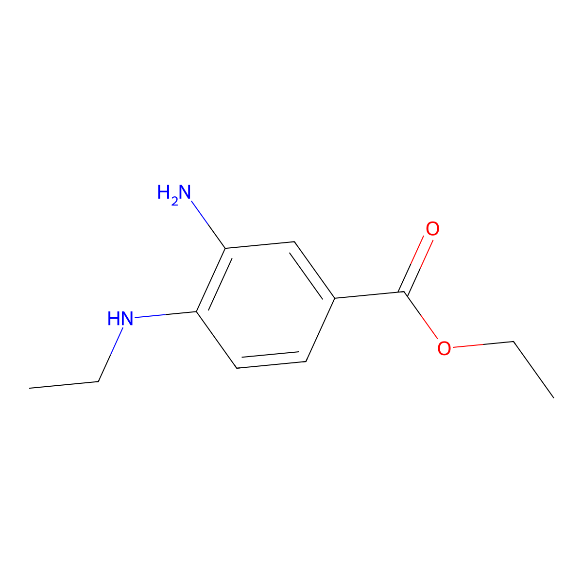 Ethyl 3-amino-4-(ethylamino)benzoate molecular structure, CAS 202131-30-4