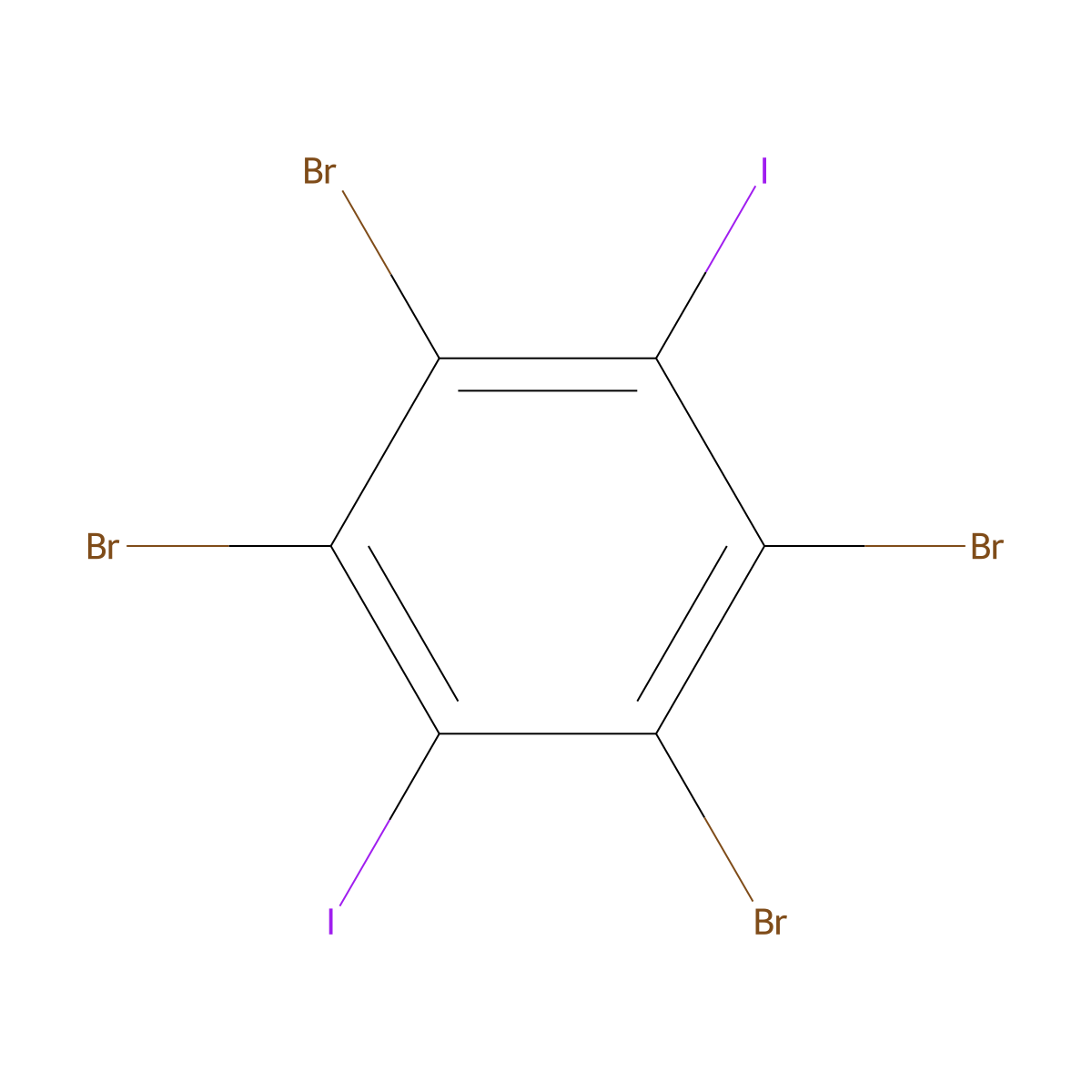1,2,4,5-Tetrabromo-3,6-diiodobenzene molecular structure, CAS 202131-51-9