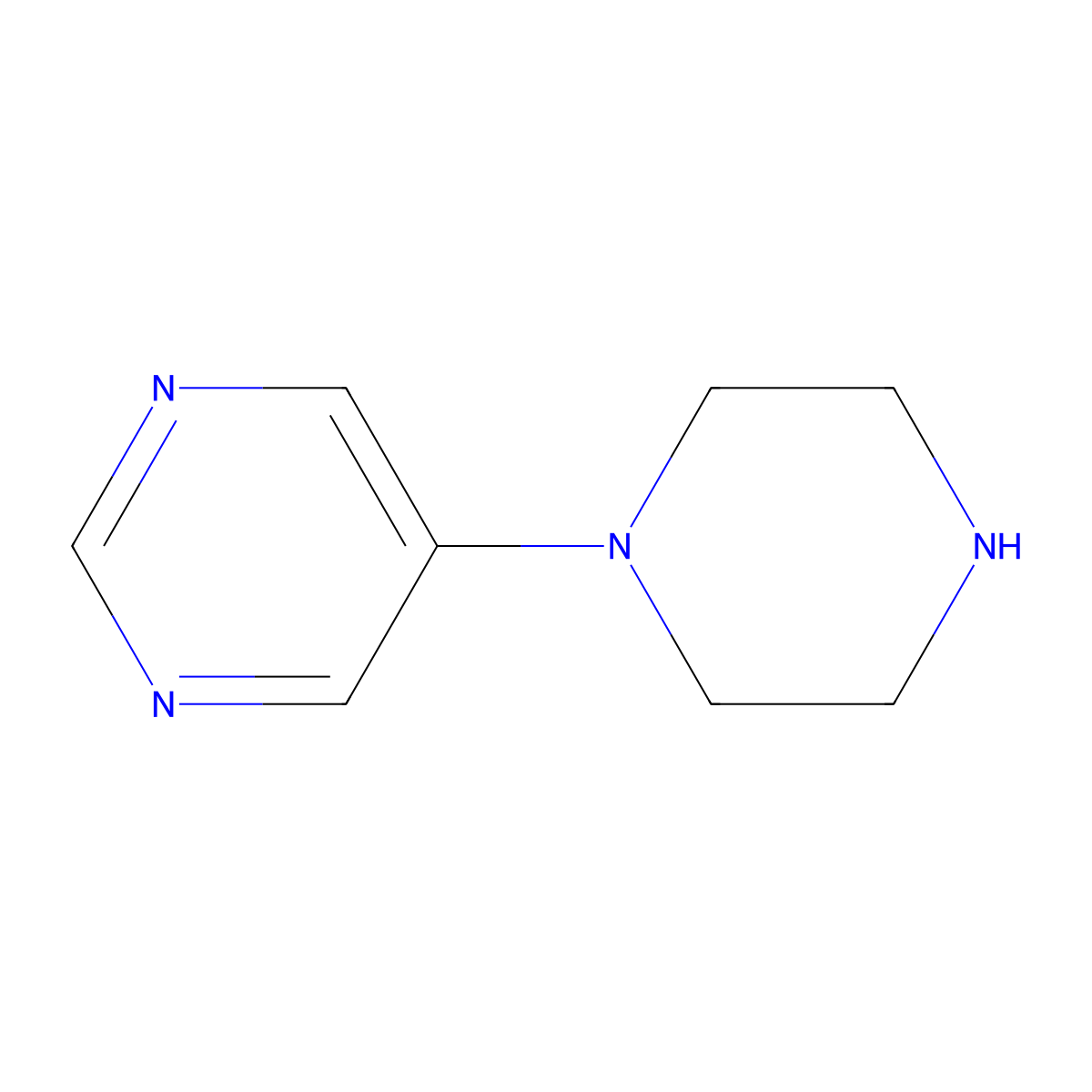 5-(Piperazin-1-yl)pyrimidine molecular structure, CAS 202135-70-4