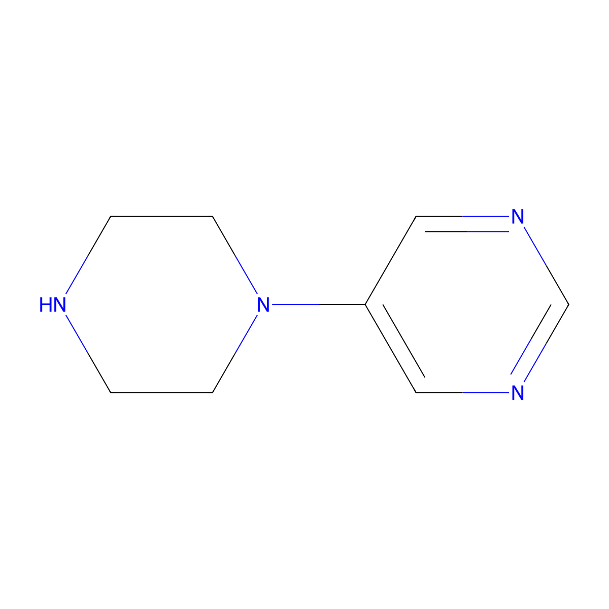 5-(Piperazin-1-yl)pyrimidine molecular structure, CAS 202135-70-4