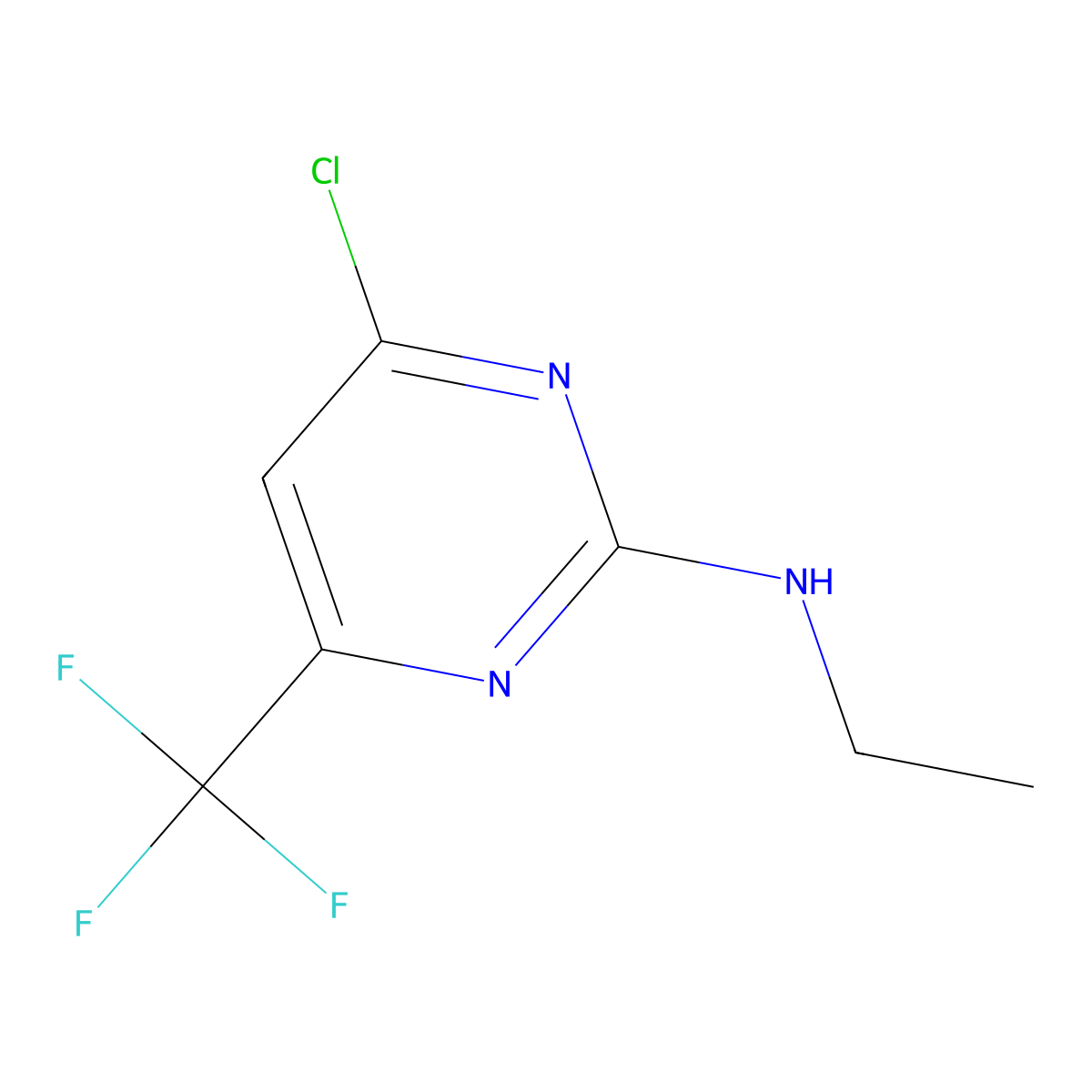 4-chloro-N-ethyl-6-(trifluoromethyl)pyrimidin-2-amine molecular structure, CAS 202135-78-2